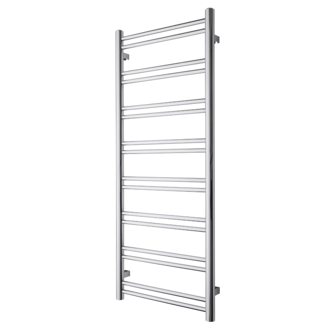 Towel heater - 124x50 cm - for electric connection and central heating, 16 horizontal bars - matte black - DUO 16 - 500 - MASTERSTORE - 5704263990539 - Hydronic Towel Warmers - 1068-TVS - 5704263990539