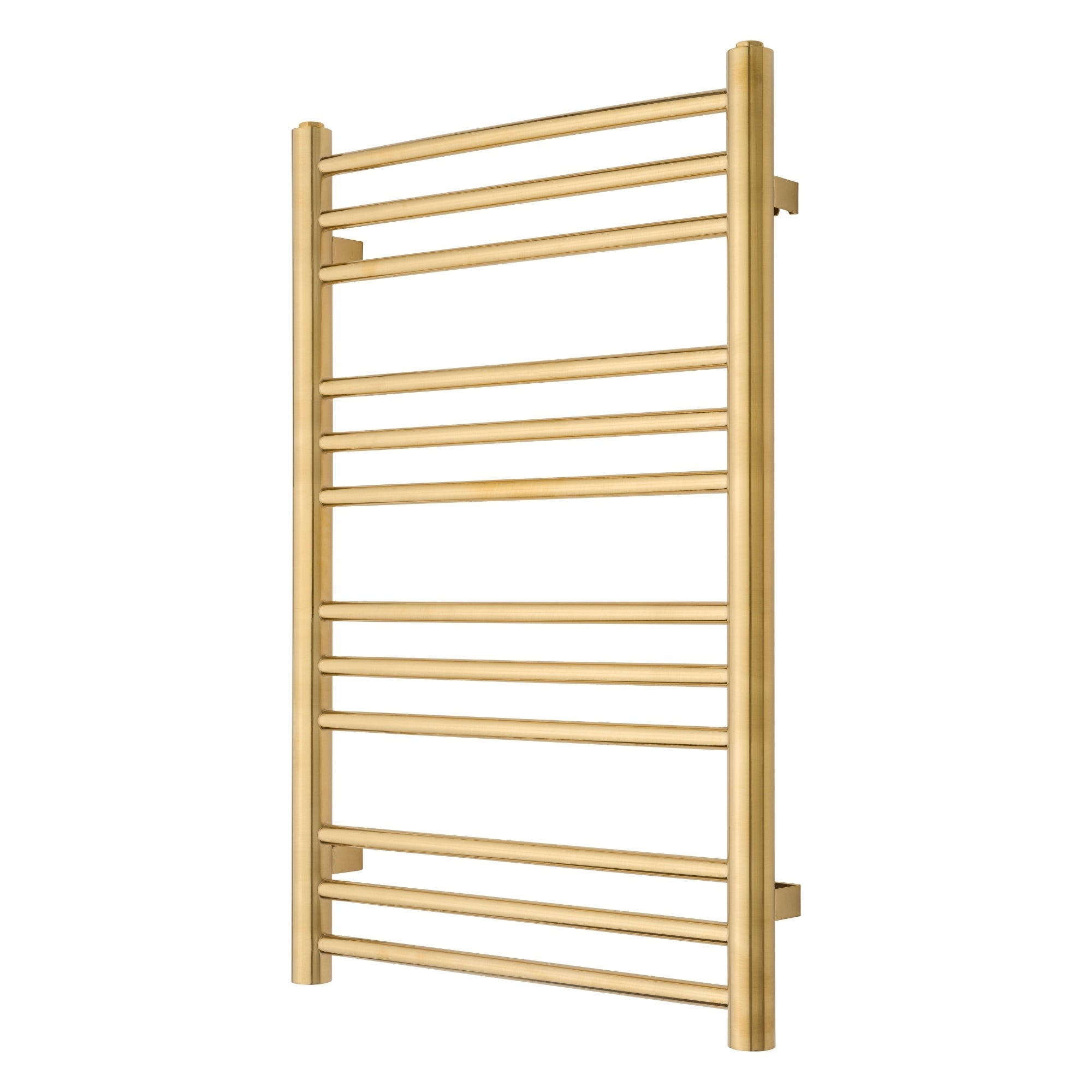 Handdukstork - 50x78,5 cm - för el och fjärrvärme/centralvärme, 12 horisontella rör - borstad mässing - PLUS 12 - 500 - Vattenburna handdukstorkar - Plus, Towel Heater, Brass Mat - MASTERSTORE - 5704263990850 - Towel Heater - 1075 - TVS - 5704263990850 -