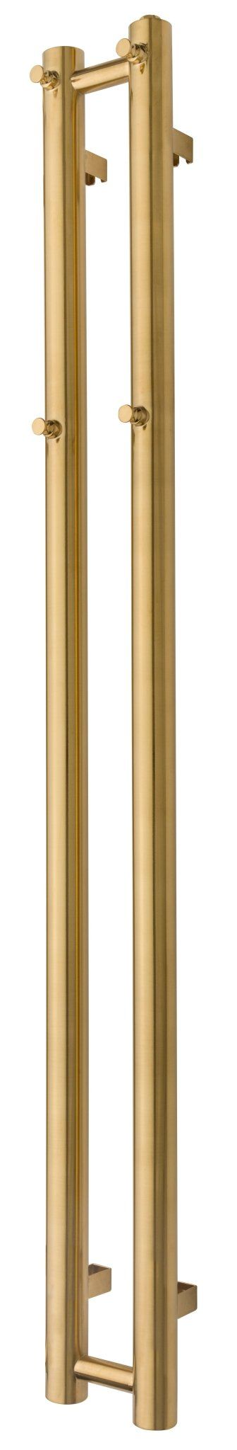 Towel heater - 8,5x180 cm - for electric connection and central heating, 2 vertical bars - brushed brass - PLUS 2 - MASTERSTORE - 5704263990997 - Hydronic Towel Warmers - 1108-TVS - 5704263990997