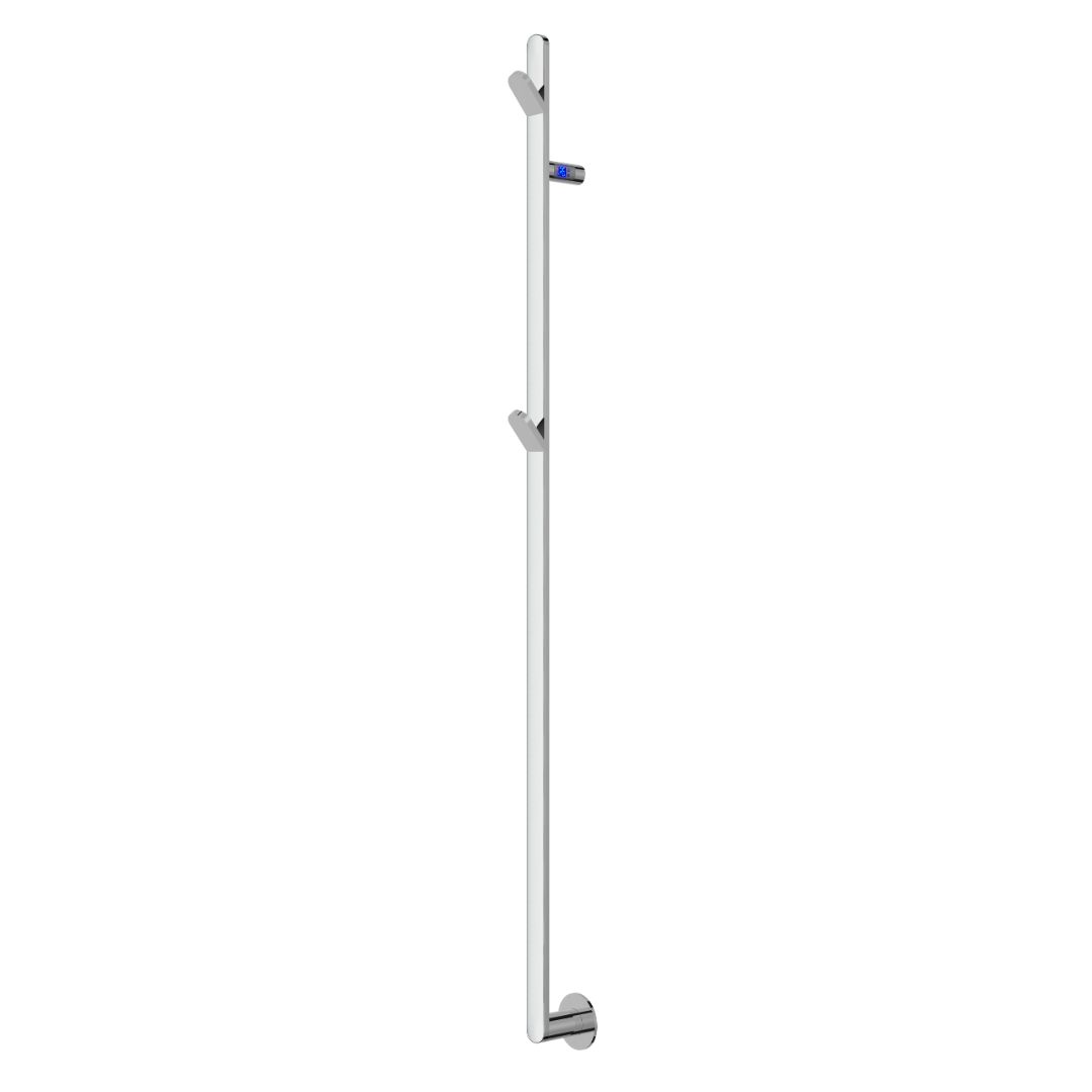 Towel heater - 8,5x180 cm - for electric connection, with thermostat and timer, 1 vertical bar - matt white - PLUS 1 - MASTERSTORE - 5704263991048 - Electric towel warmers - 1117-TVS - 5704263991048