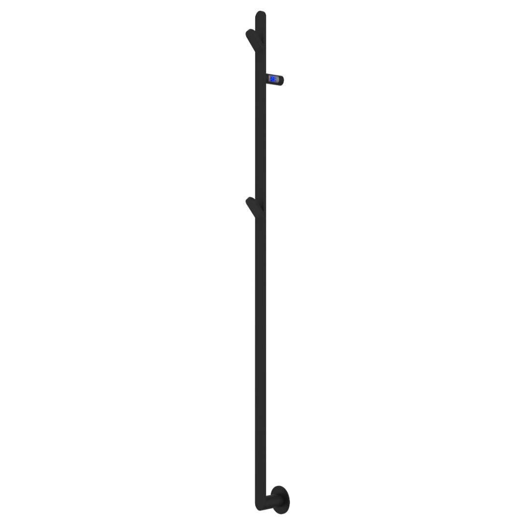 Towel heater - 8,5x180 cm - for electric connection, with thermostat and timer, 1 vertical bar - matt white - PLUS 1 - MASTERSTORE - 5704263991048 - Electric towel warmers - 1117-TVS - 5704263991048
