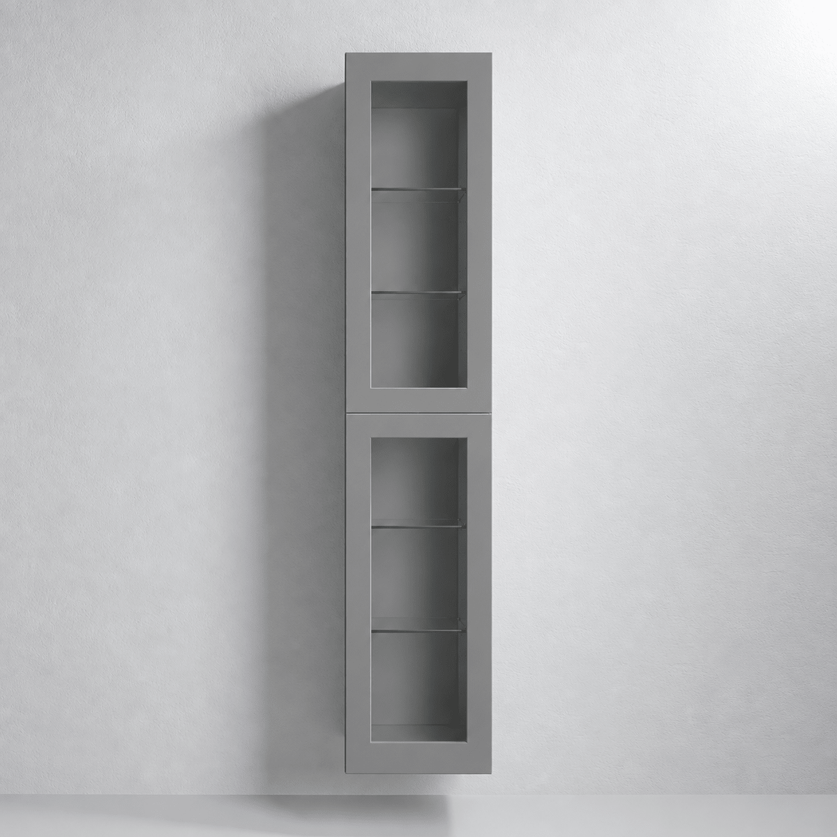 Tall Cabinet with Glass Doors - 35x32x174 cm - Matt Grey - Oslo - MASTERSTORE - 8595677182019 - Tall Cabinets - 70-035-00-03-42 - 8595677182019