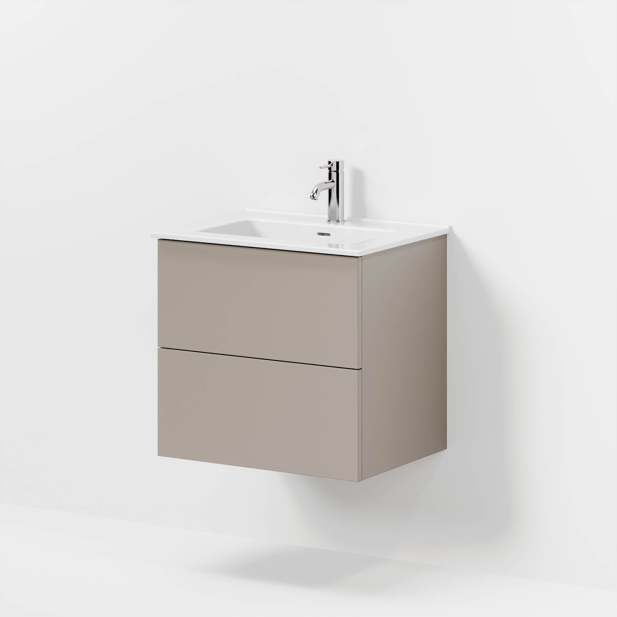 Bathroom furniture with classic fronts - 80x46x57 cm - sandstone mist - ceramic basin - Vestbjerg - MASTERSTORE - 8595677196573 - Furniture Set - Basin & Cabinet - 70-060-54-30-80 - 8595677196573