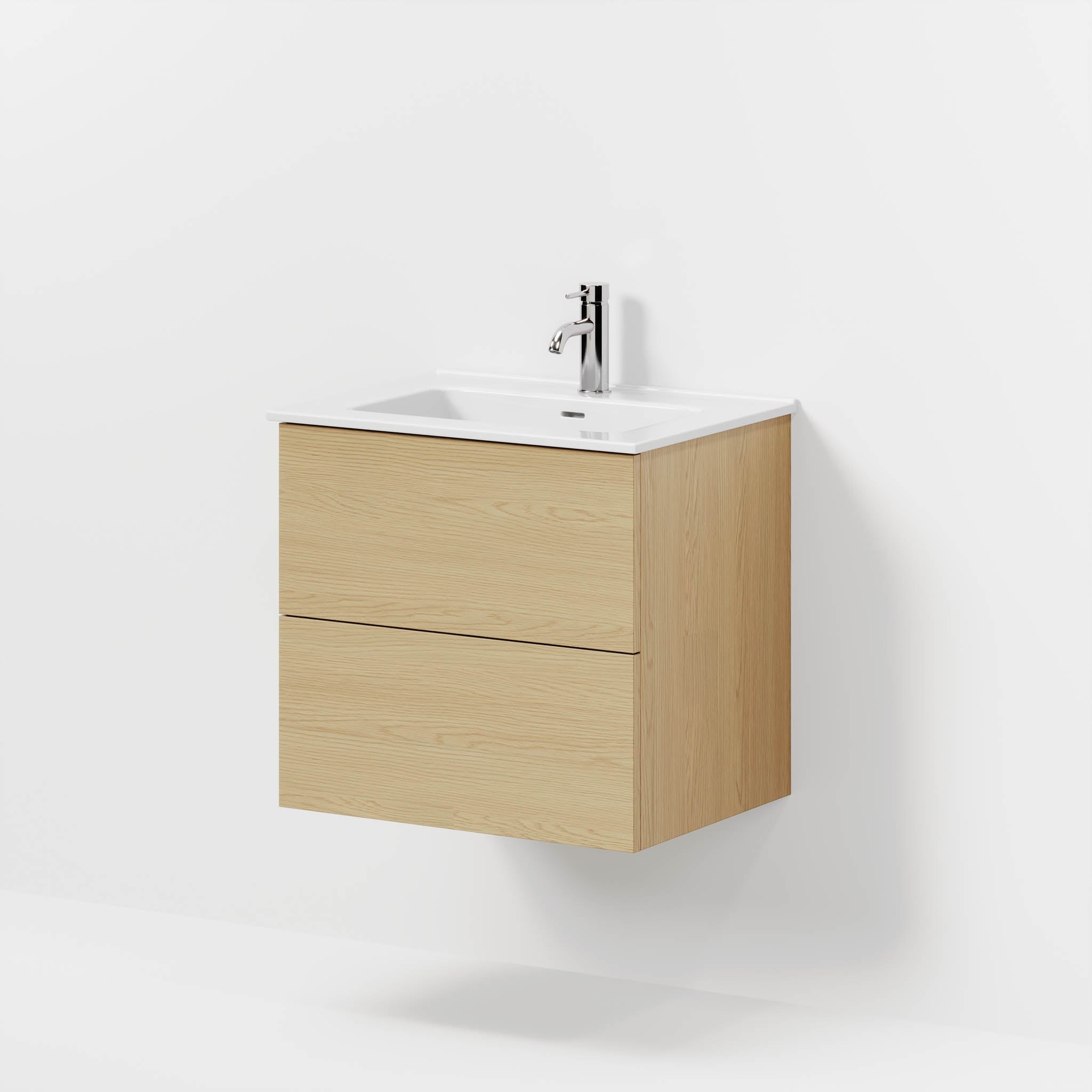 Bathroom furniture with classic fronts - 60x46x57 cm - oak - ceramic basin - Vestberg - MASTERSTORE - 8595677196627 - Furniture Set - Basin & Cabinet - 70-060-54-86-80 - 8595677196627