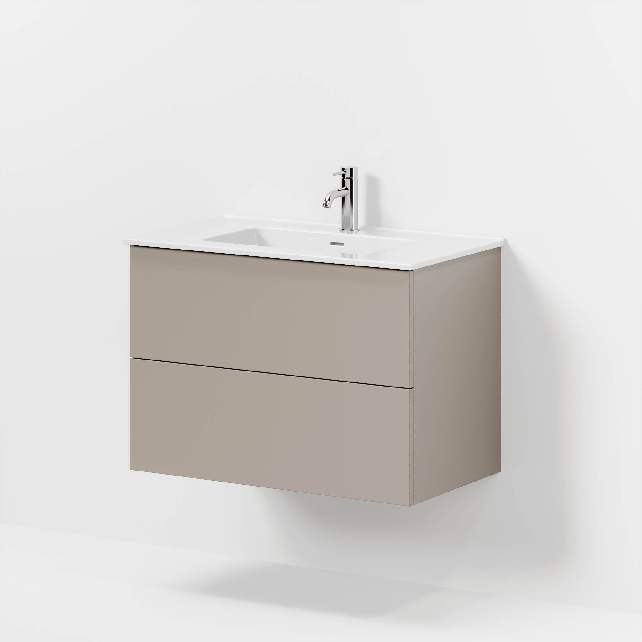 Bathroom furniture with classic fronts - 60x46x57 cm - sandstone mist - ceramic basin - Vestbjerg - MASTERSTORE - 8595677196580 - Furniture Set - Basin & Cabinet - 70-080-54-30-80 - 8595677196580
