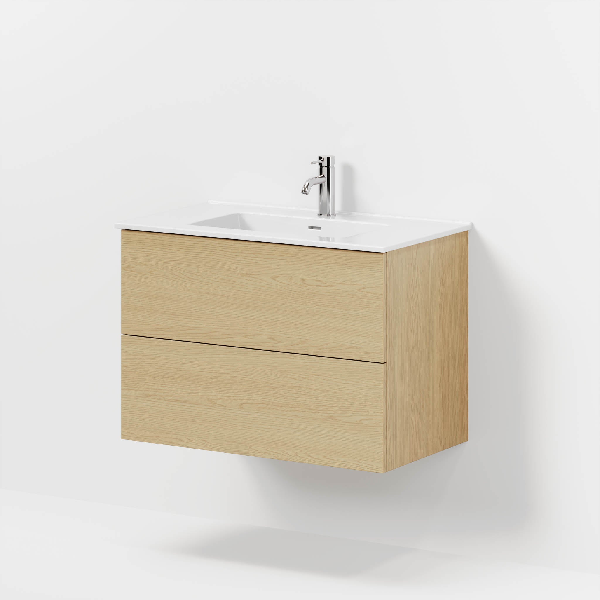 Bathroom furniture with classic fronts - 80x46x57 cm - oak - ceramic basin - Vestberg - MASTERSTORE - 8595677196634 - Furniture Set - Basin & Cabinet - 70-080-54-86-80 - 8595677196634