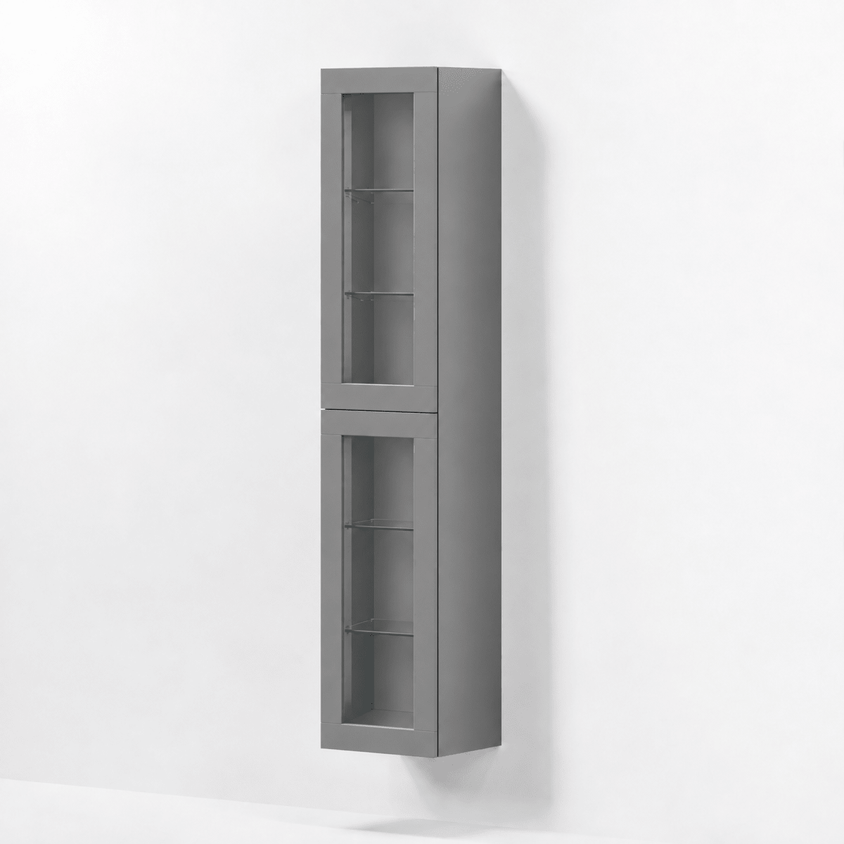 Tall Cabinet with 2 Framed Glass Doors - 35x32x174 cm - Matt Grey - Stockholm - MASTERSTORE - 8595677182521 - Tall Cabinets - 71-035-00-03-42 - 8595677182521