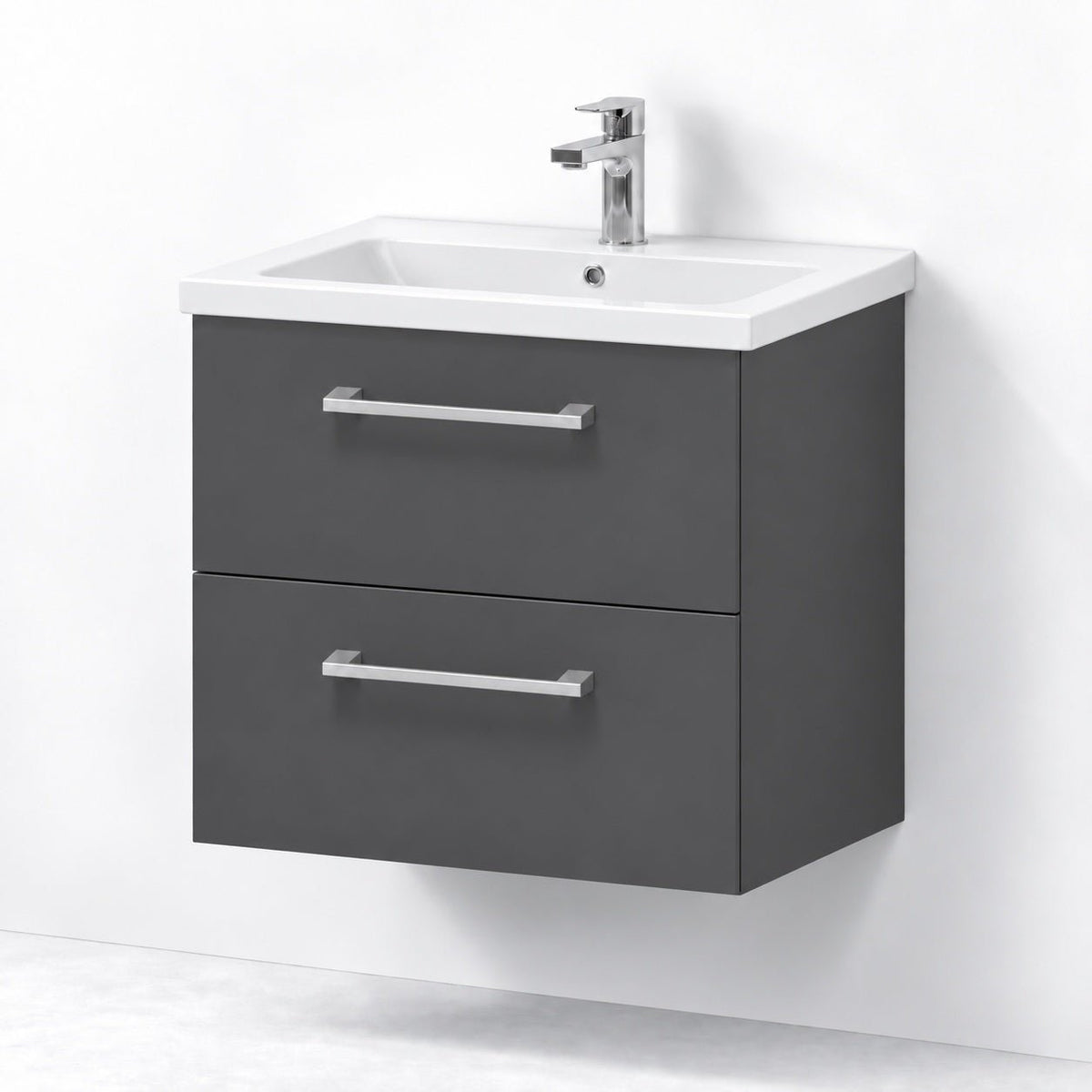 Vanity unit 60 cm in anthracite grey with porcelain basin - Viggo - MASTERSTORE - 8595677174960 - Vanity Units - 75-060-68-43-50 - 8595677174960