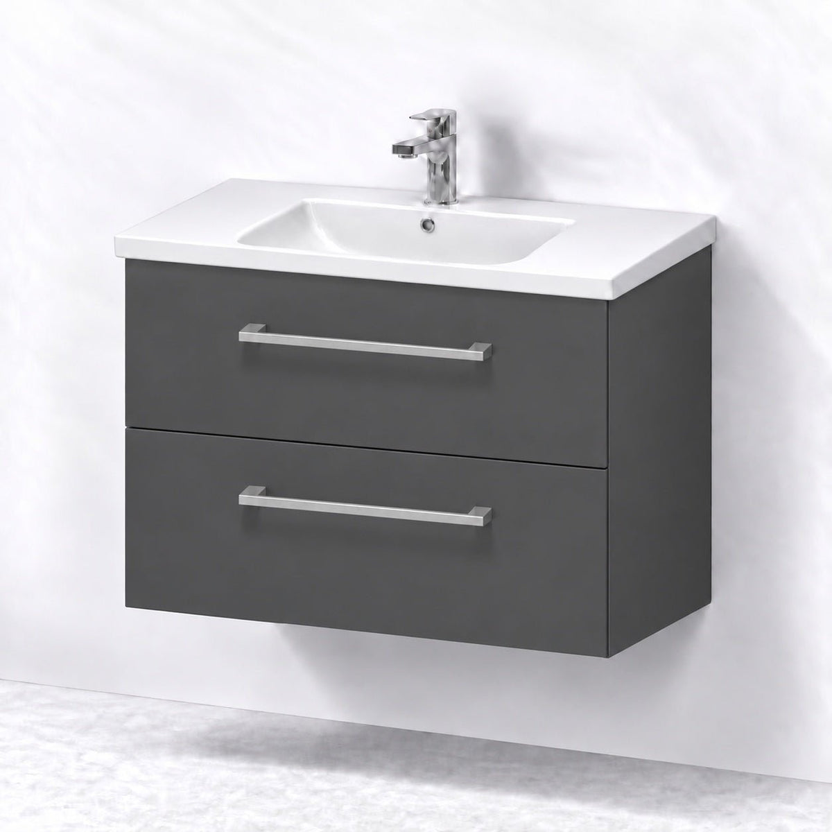 Vanity unit 80 cm in anthracite grey with porcelain basin - Viggo - MASTERSTORE - 8595677174977 - Vanity Units - 75-080-68-43-50 - 8595677174977