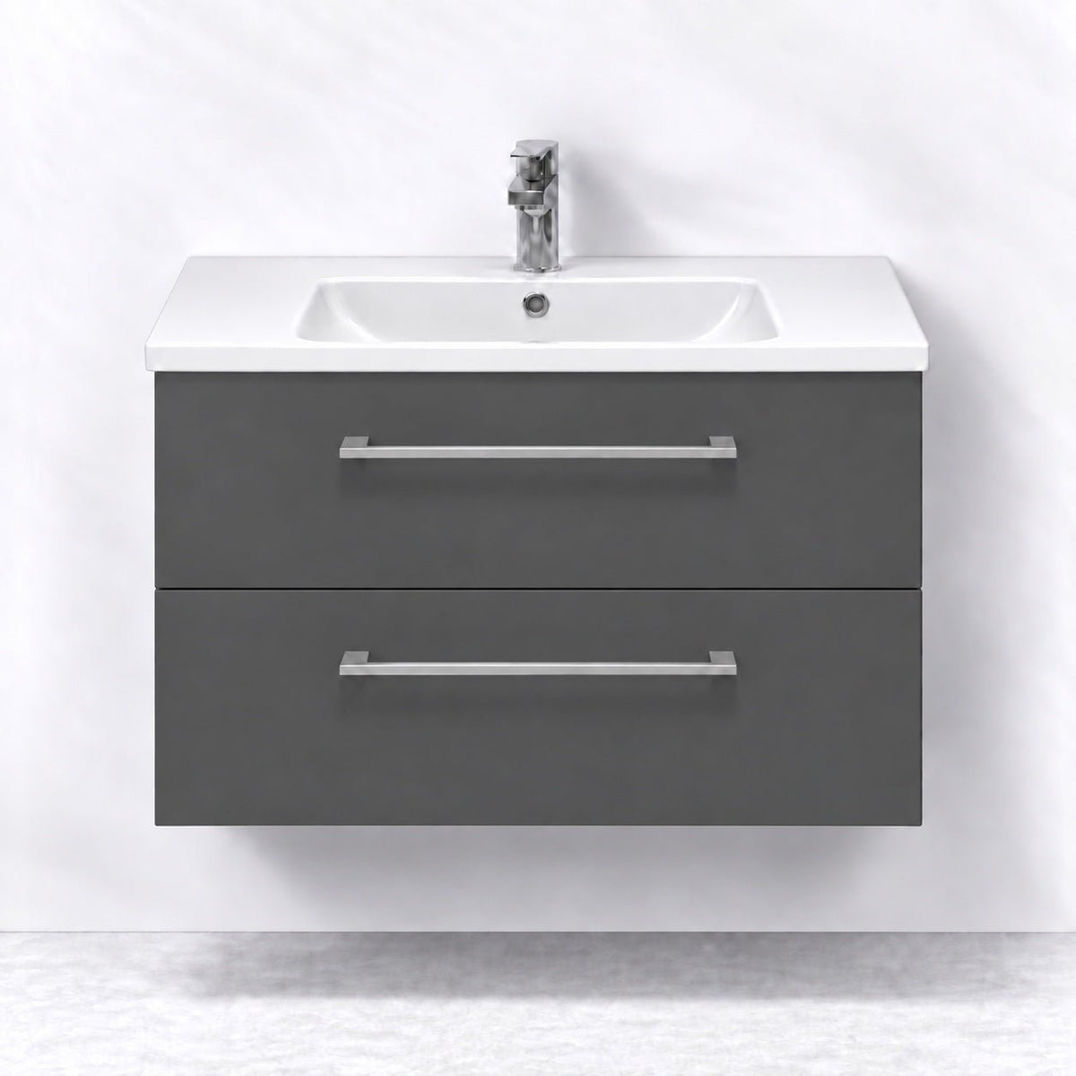Vanity unit 80 cm in anthracite grey with porcelain basin - Viggo - MASTERSTORE - 8595677174977 - Vanity Units - 75-080-68-43-50 - 8595677174977