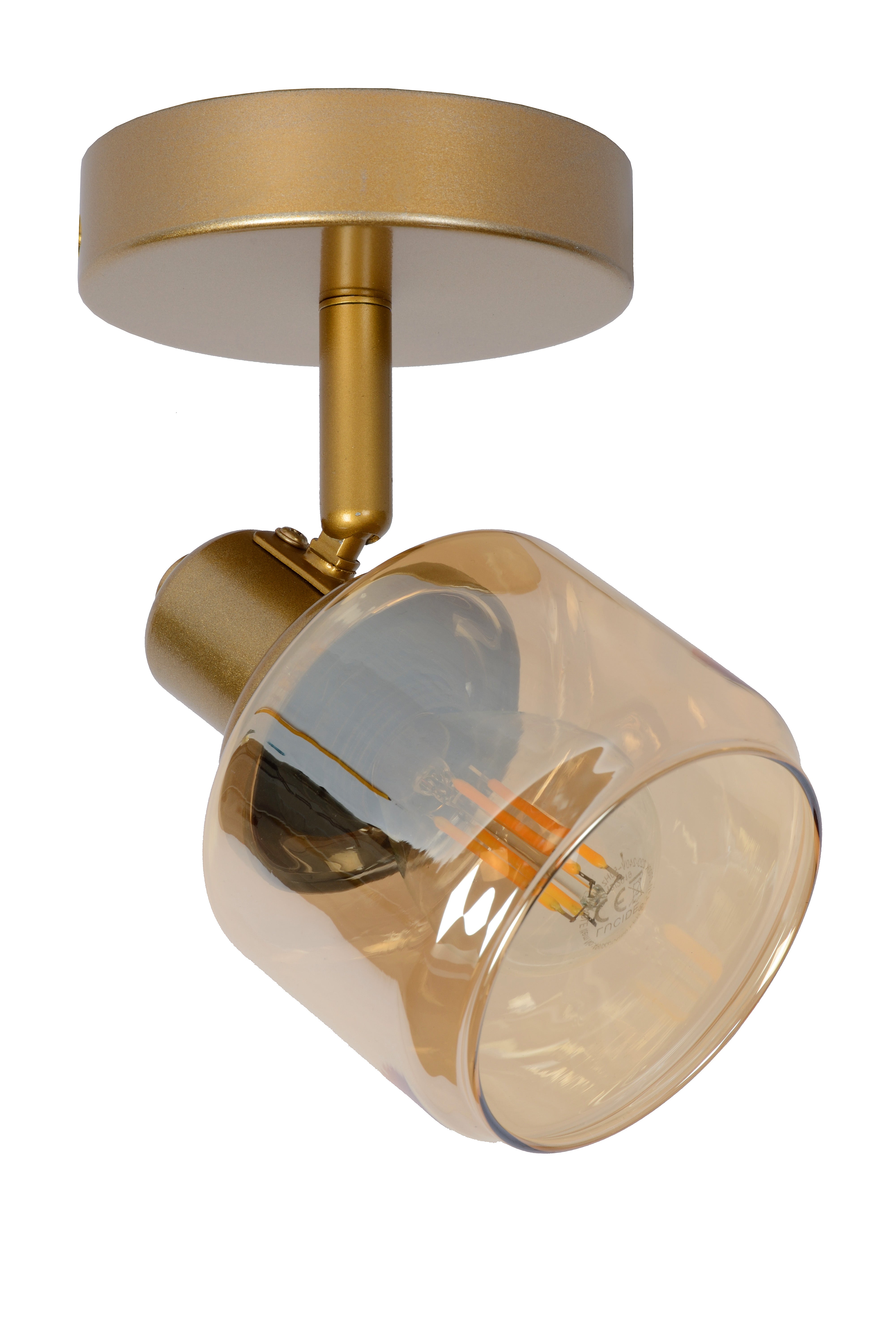 Bjorn, taklampa, matt guld/mässing - 14 cm