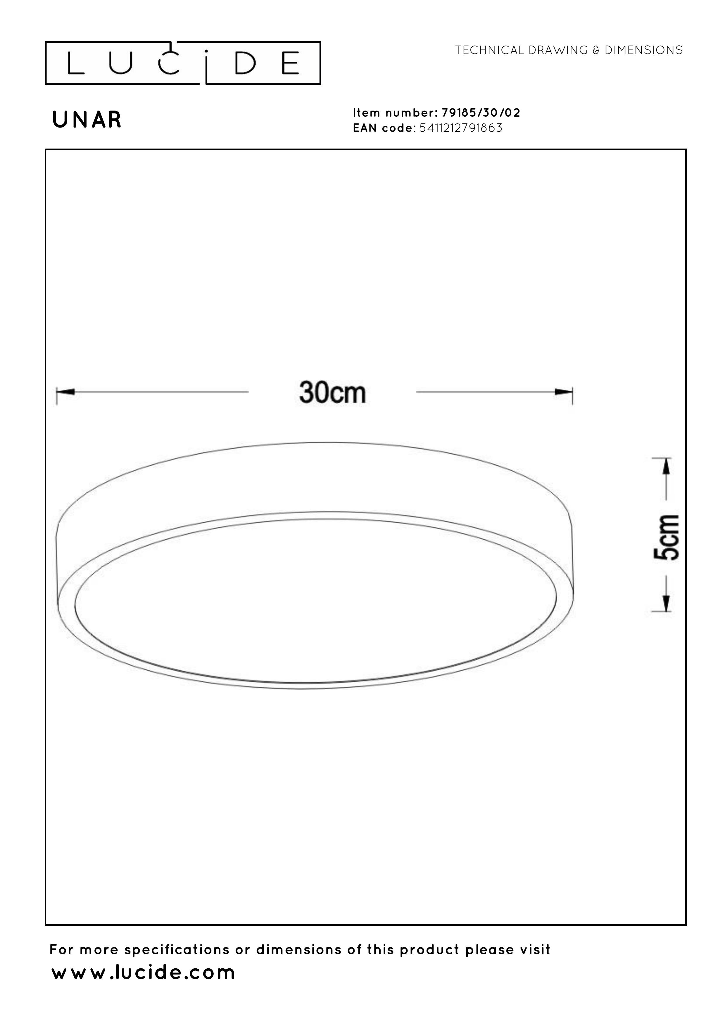 Unar, Taklampa, Matt Guld / Mässing - 30 cm