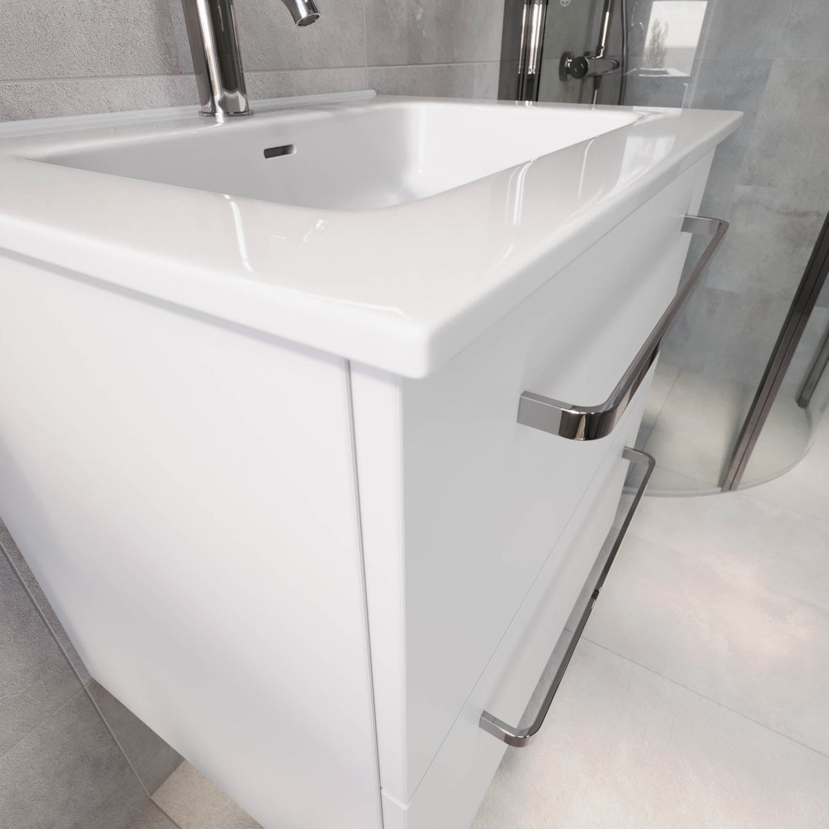 Voss, Furniture Set - Basin & Cabinet, White Mat - 100 cm - MASTERSTORE - 8595677194319 - Furniture Set - Basin & Cabinet - 70-100-54-01-60 - 8595677194319