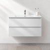 Bathroom furniture with classic integrated fronts - 90x46x50 cm - matt white - ceramic basin - Kenwood - MASTERSTORE - 8595677181081 - Vanity Units - 80-090-04-01-01 - 8595677181081