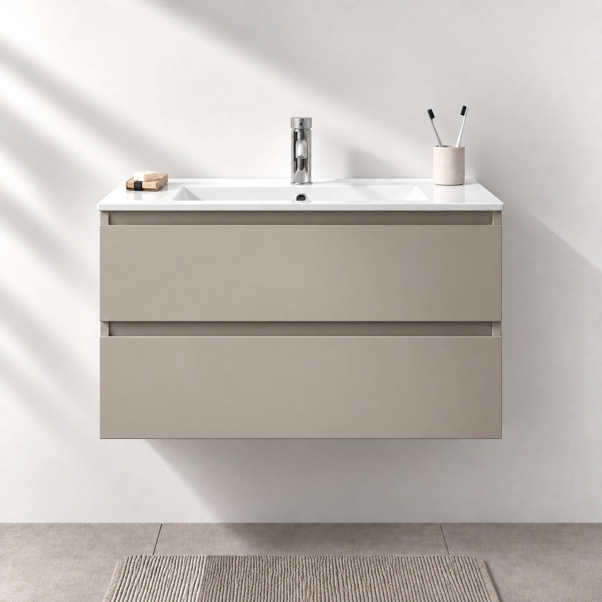 Bathroom furniture with classic integrated fronts - 90x46x50 cm - marakesh - ceramic basin - Kenwood - MASTERSTORE - 8595677193688 - Vanity Units - 80-090-04-29-01 - 8595677193688