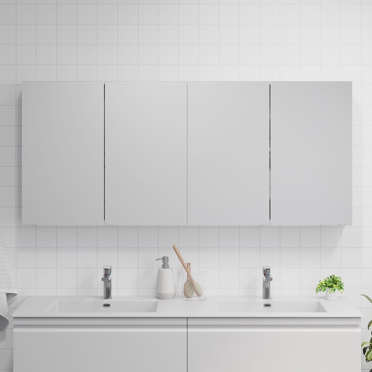 Spegelskåp - 160x14x70 cm - Matt vit - Idse