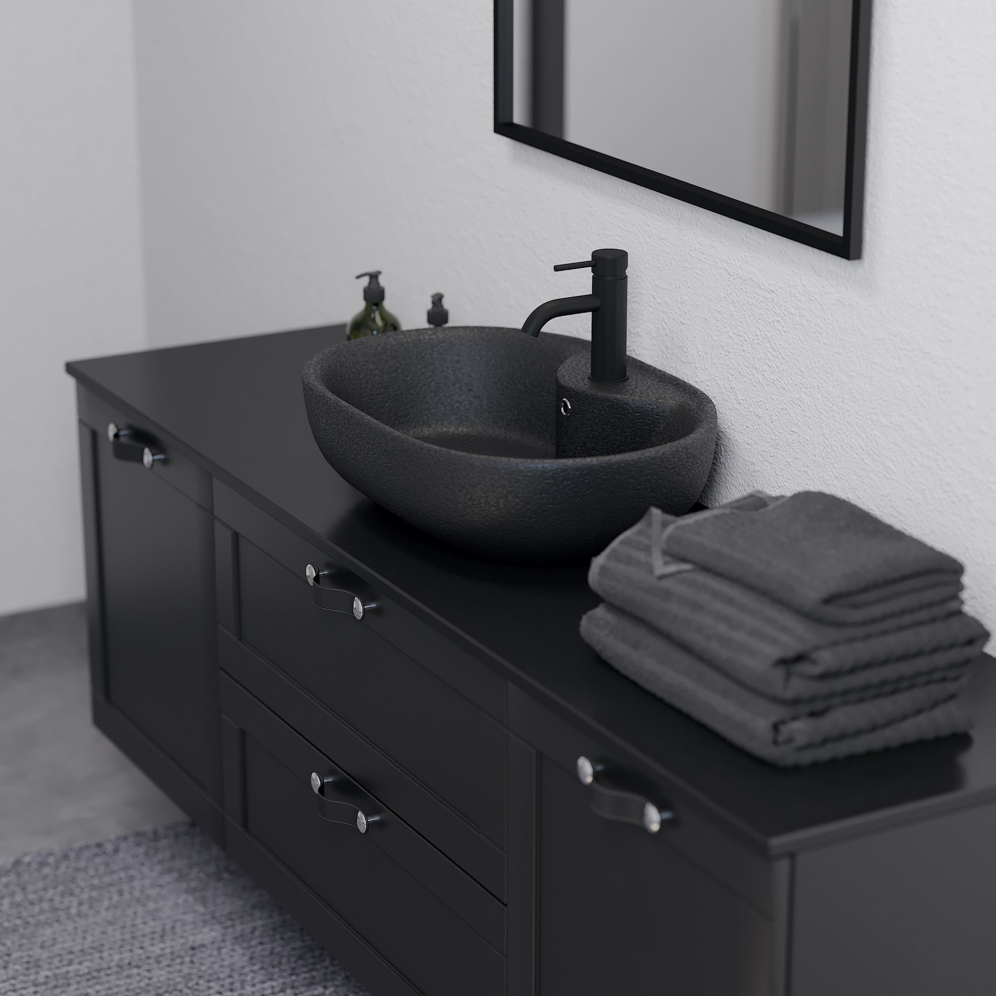 Tromsø, Wash Basin, Black Mat - 59,5 cm - MASTERSTORE - 8594175640199 - Wash Basin - 06 - 060 - 08 - 02 - 00 - 8594175640199