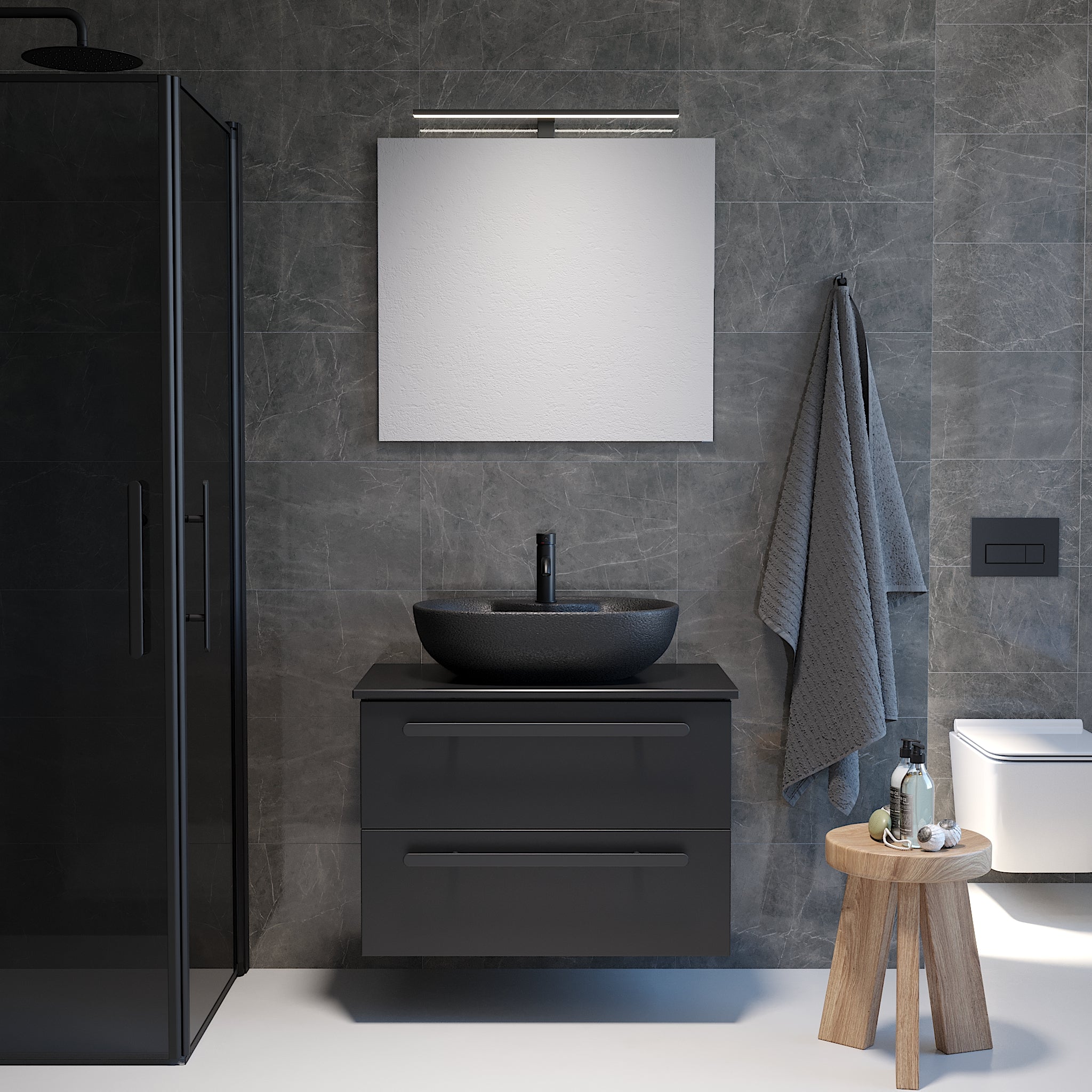 Tromsø, Wash Basin, Black Mat - 59,5 cm - MASTERSTORE - 8594175640199 - Wash Basin - 06 - 060 - 08 - 02 - 00 - 8594175640199
