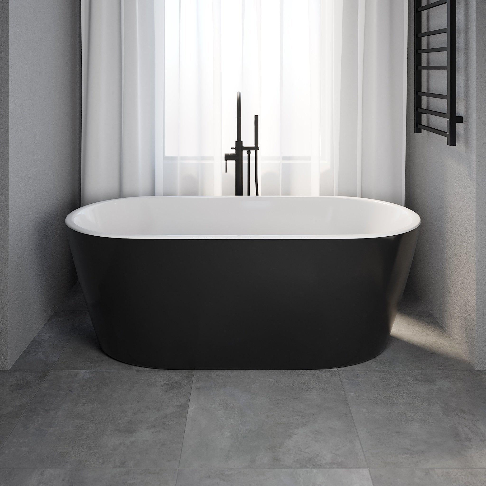 Vedbæk, Bathtub, Black Glossy - 160 cm - MASTERSTORE - 8594175640441 - Bathtub - 11 - 160 - 62 - 21 - 00 - 8594175640441