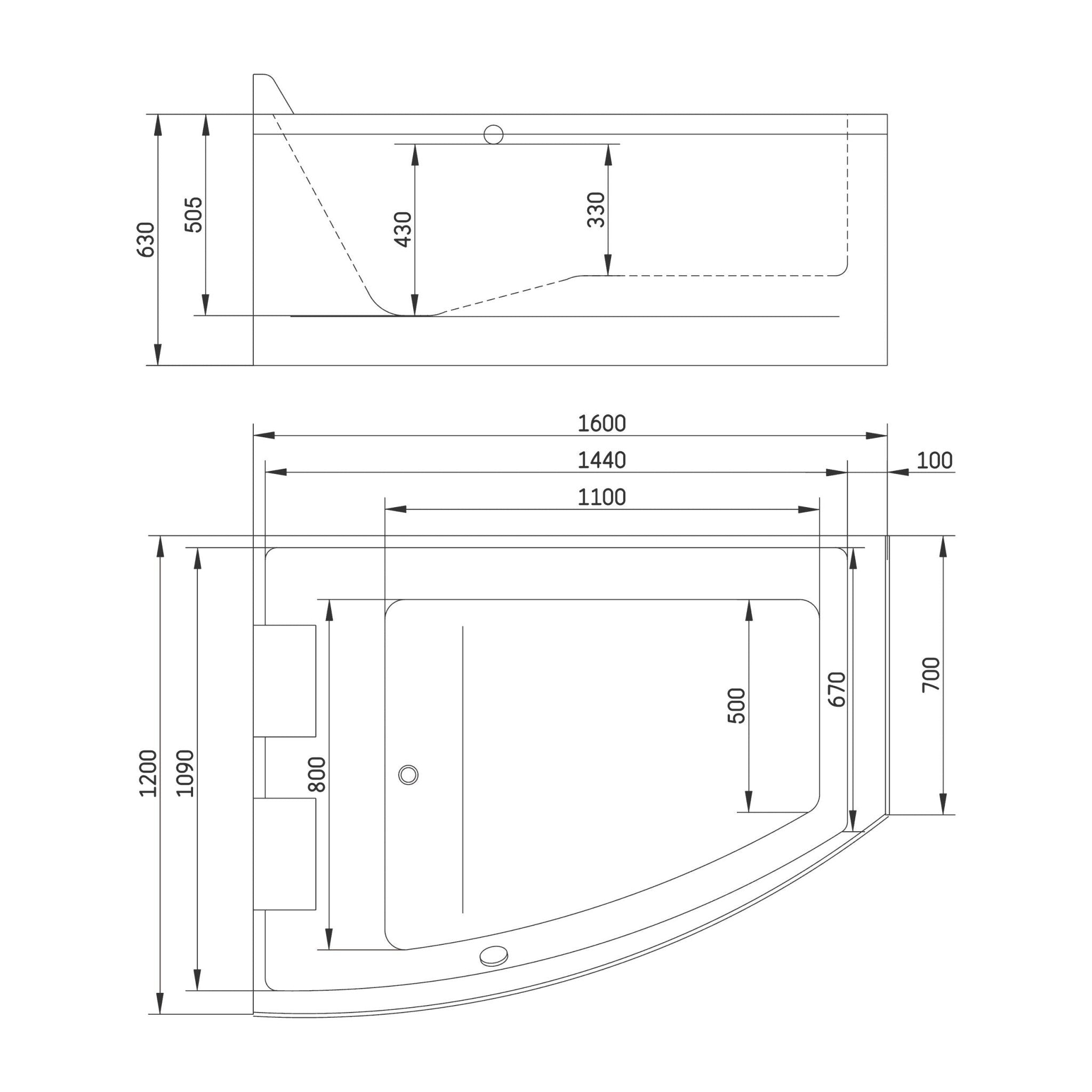 Vejlefjord, Bathtub, White Glossy - 160 cm - MASTERSTORE - 8594175640694 - Bathtub - 11 - 160 - 07 - 11 - 00 - 8594175640694