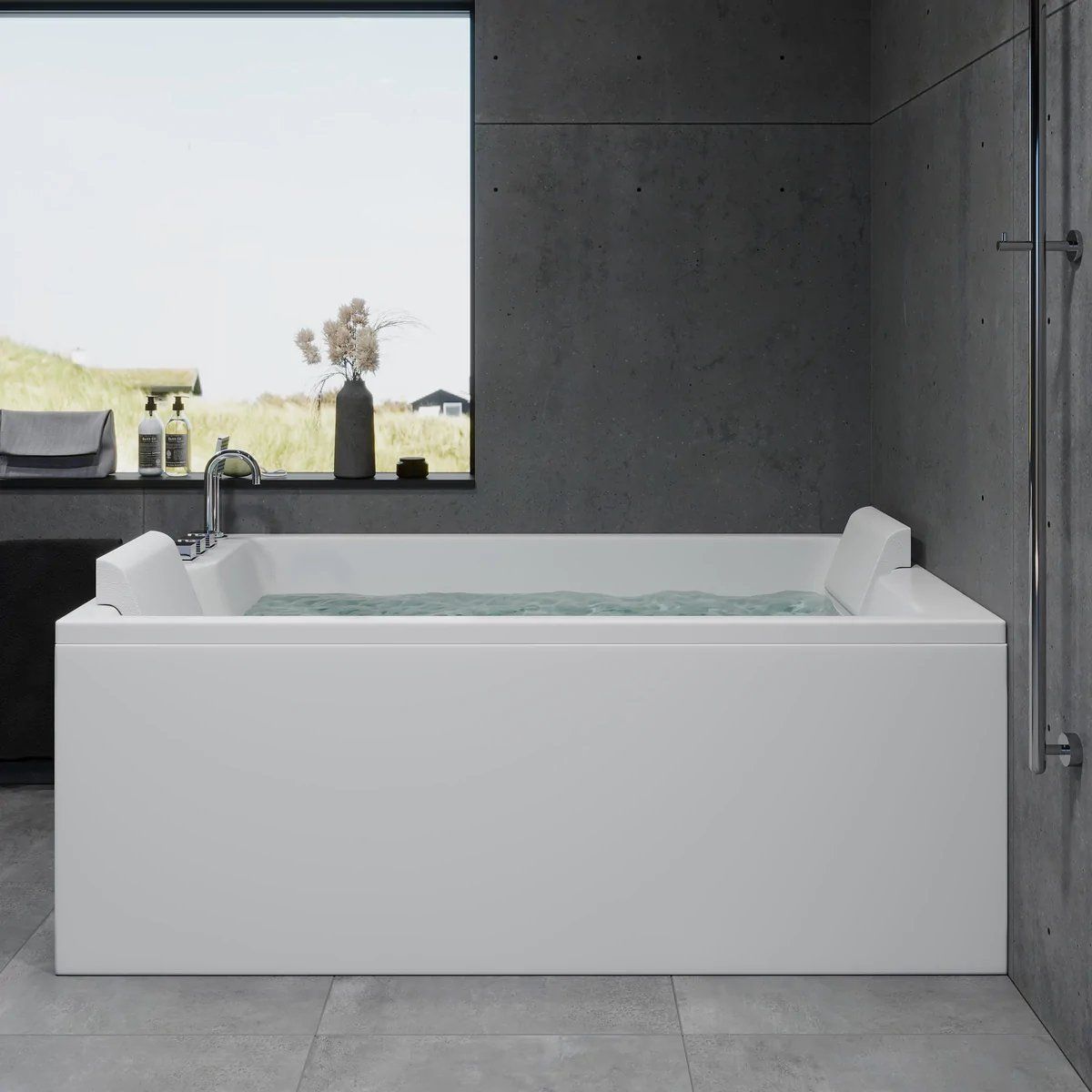 Rectangular acrylic bathtub - 170x70x65 cm - "face - to - face" - with legsystem, waste and overflow - white - Skibstrup - MASTERSTORE - 8594175641400 - Built - in Bathtubs - 11-170-05-11-00 - 8594175641400