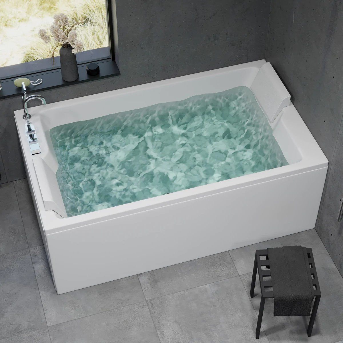 Rectangular acrylic bathtub - 170x70x65 cm - "face - to - face" - with legsystem, waste and overflow - white - Skibstrup - MASTERSTORE - 8594175641400 - Built - in Bathtubs - 11-170-05-11-00 - 8594175641400