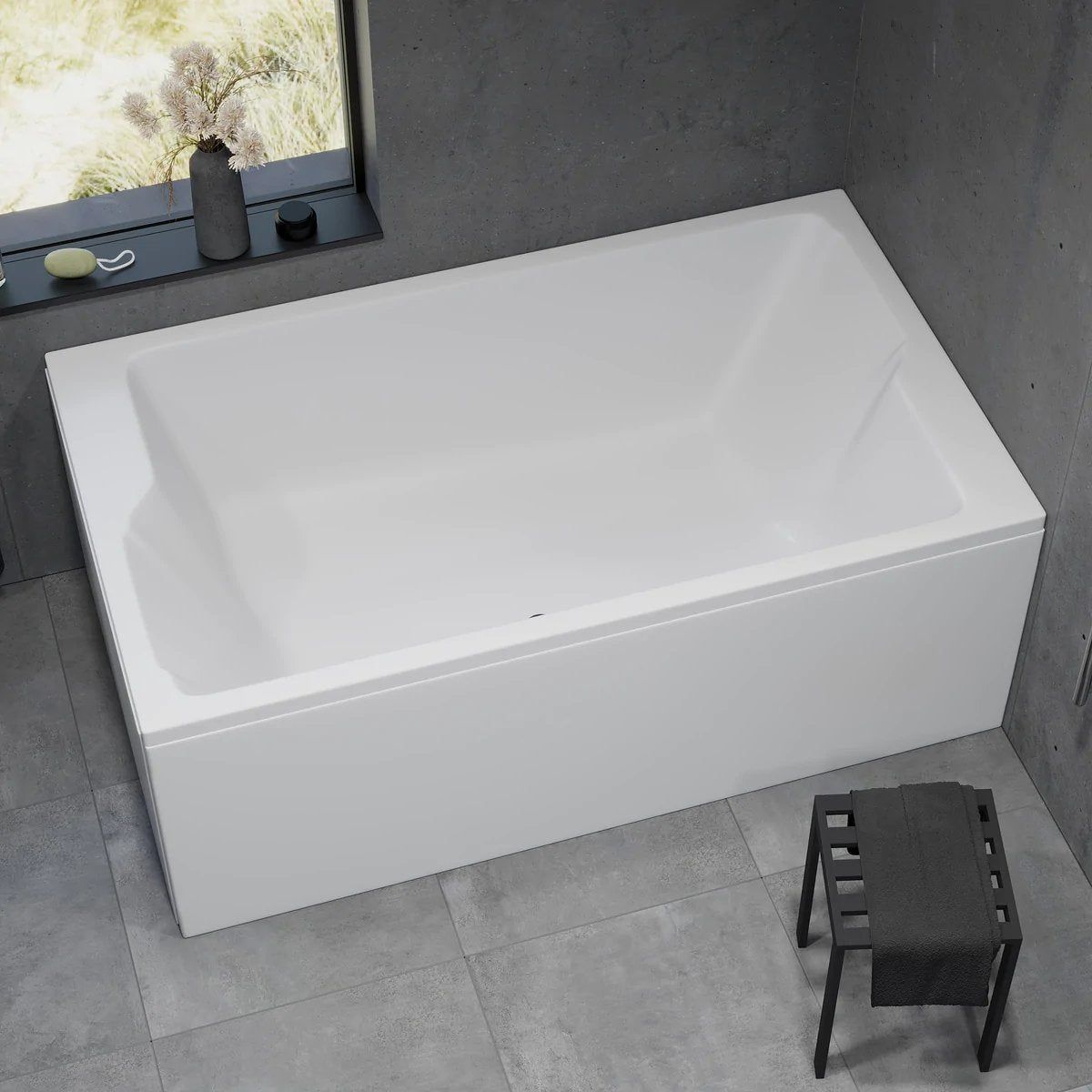 Rectangular acrylic bathtub - 170x70x65 cm - "face - to - face" - with legsystem, waste and overflow - white - Skibstrup - MASTERSTORE - 8594175641400 - Built - in Bathtubs - 11-170-05-11-00 - 8594175641400