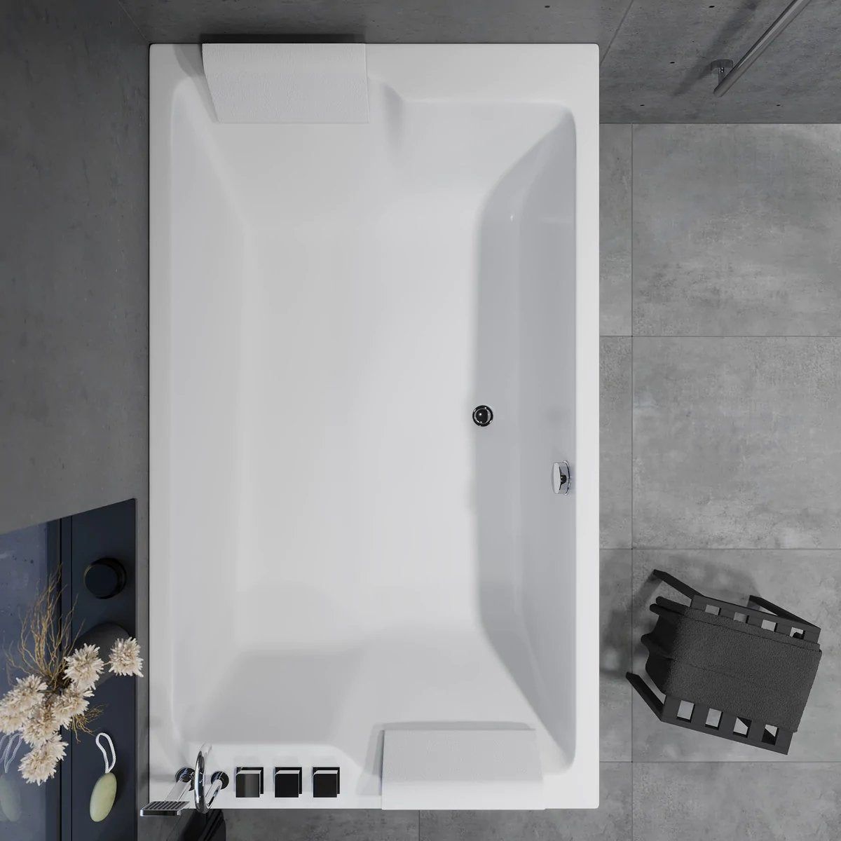 Rectangular acrylic bathtub - 170x70x65 cm - "face - to - face" - with legsystem, waste and overflow - white - Skibstrup - MASTERSTORE - 8594175641400 - Built - in Bathtubs - 11-170-05-11-00 - 8594175641400
