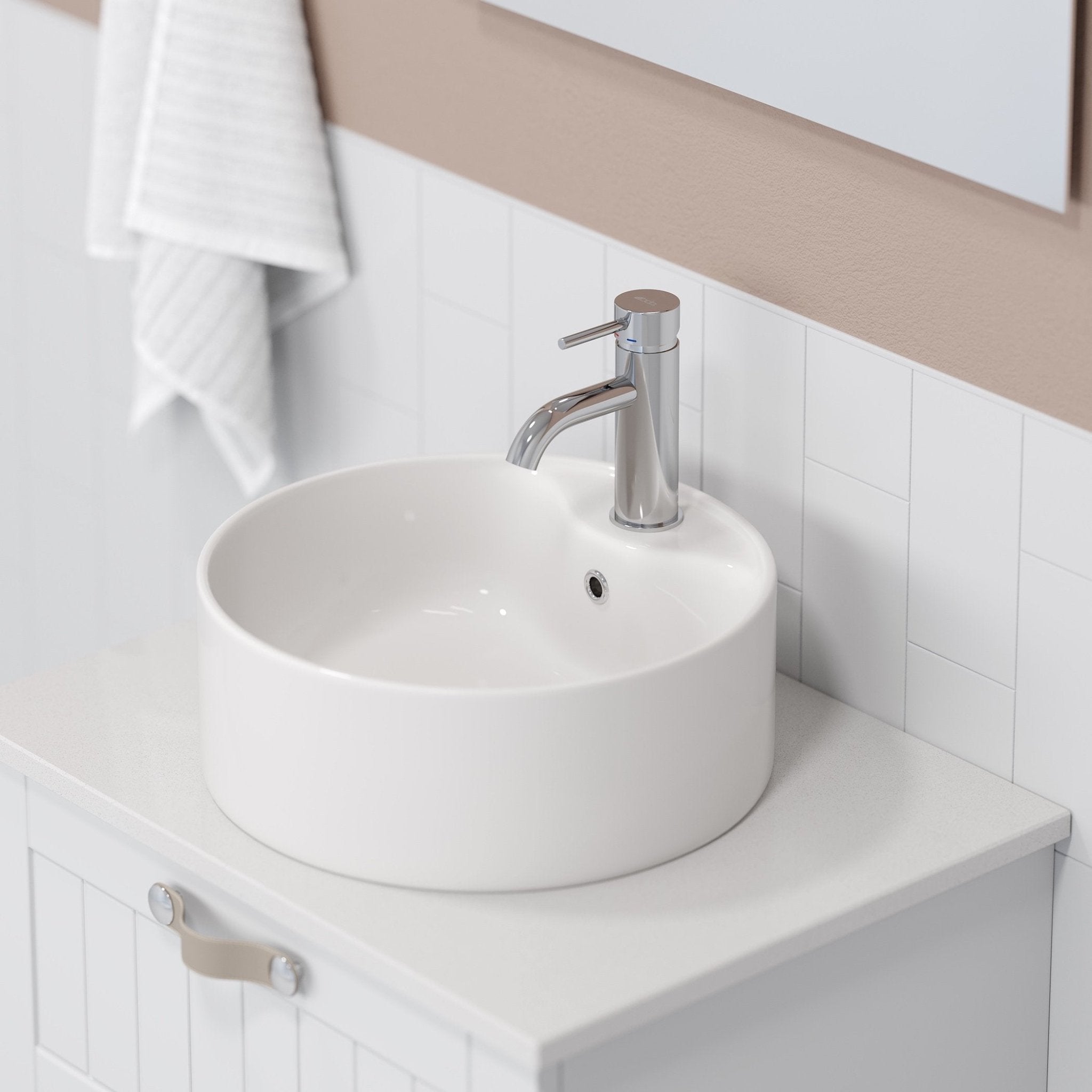 Vikedal, Wash Basin, White Glossy - 38 cm - MASTERSTORE - 8594175641530 - Wash Basin - 06 - 038 - 09 - 11 - 00 - 8594175641530