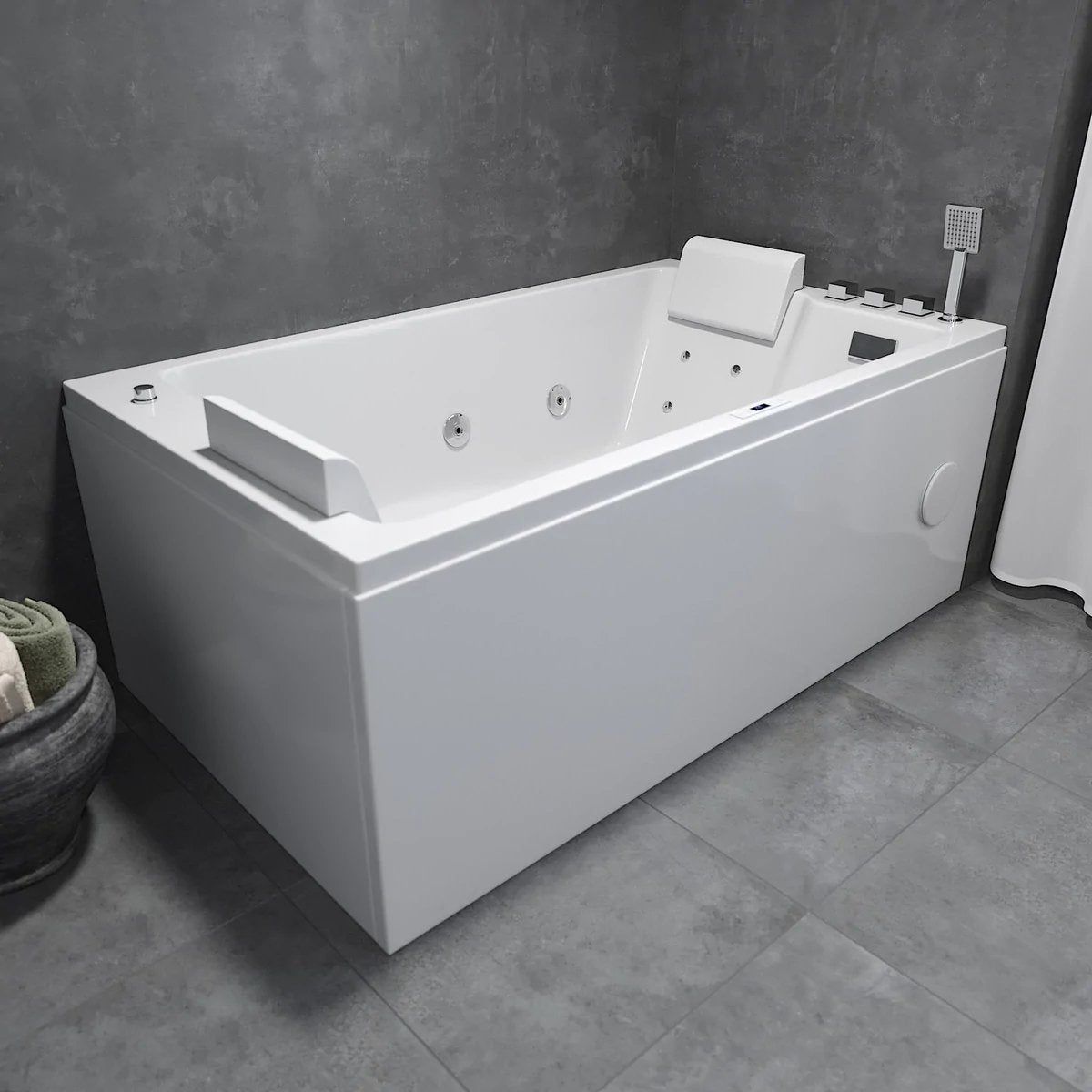 Rectangular whirlpool bathtub - air and hydromassage - 170x100x65 cm - "face - to - face" - with heat - white - Skibstrup - MASTERSTORE - 8594175641899 - Whirpool Bathtub - 12-170-19-11-00 - 8594175641899