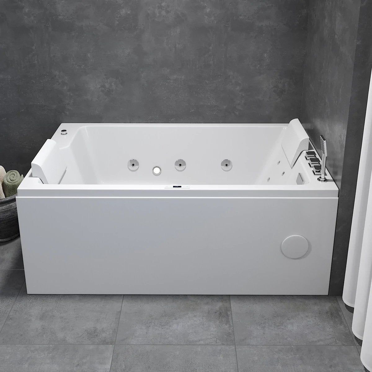 Rectangular whirlpool bathtub - air and hydromassage - 170x100x65 cm - "face - to - face" - with heat - white - Skibstrup - MASTERSTORE - 8594175641899 - Whirpool Bathtub - 12-170-19-11-00 - 8594175641899