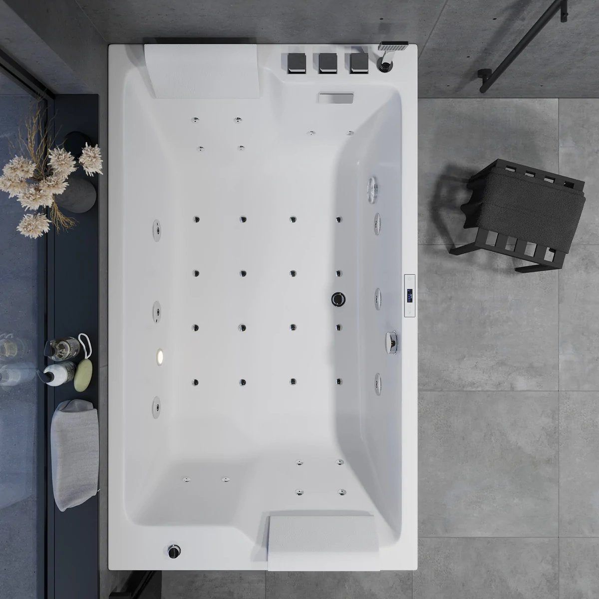 Rectangular whirlpool bathtub - air and hydromassage - 170x100x65 cm - "face - to - face" - with heat - white - Skibstrup - MASTERSTORE - 8594175641899 - Whirpool Bathtub - 12-170-19-11-00 - 8594175641899