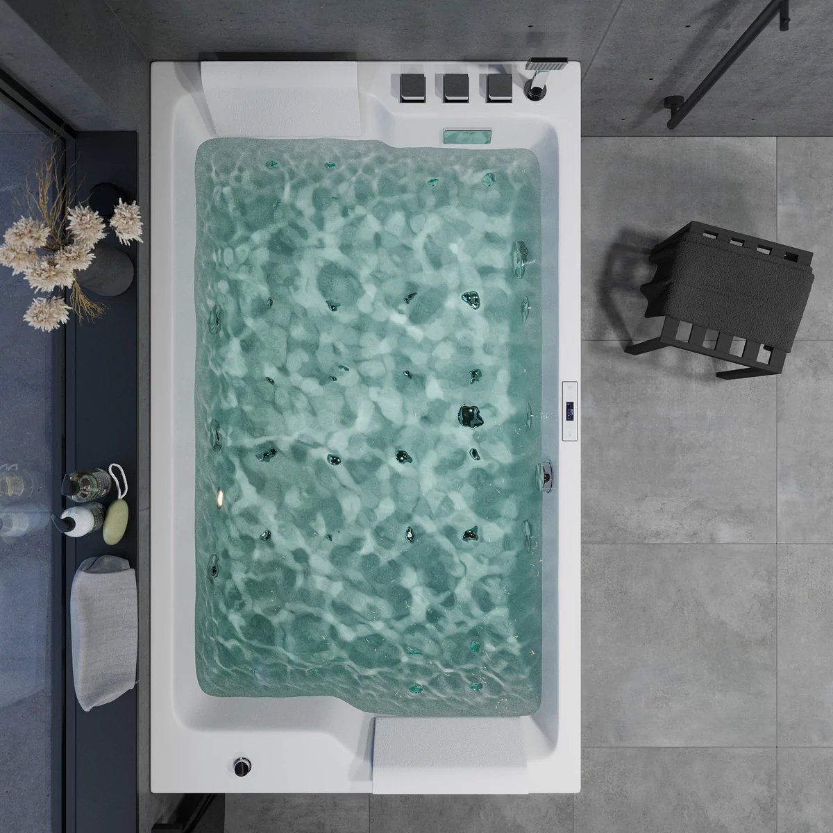 Rectangular whirlpool bathtub - air and hydromassage - 170x100x65 cm - "face - to - face" - with heat - white - Skibstrup - MASTERSTORE - 8594175641899 - Whirpool Bathtub - 12-170-19-11-00 - 8594175641899