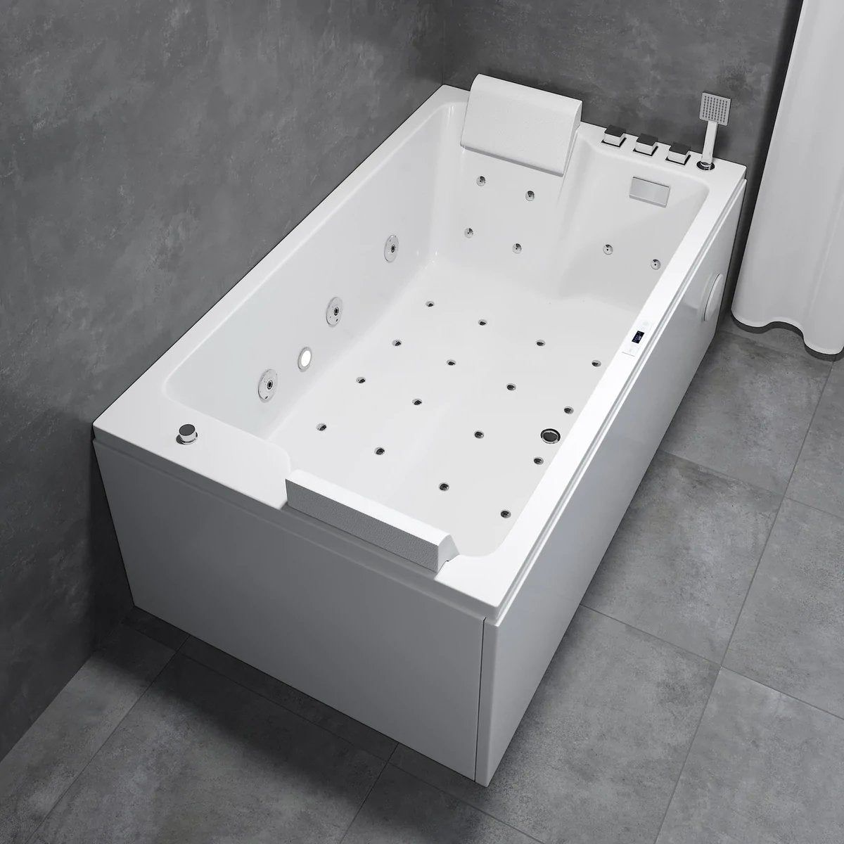 Rectangular whirlpool bathtub - air and hydromassage - 170x100x65 cm - "face - to - face" - with heat - white - Skibstrup - MASTERSTORE - 8594175641899 - Whirpool Bathtub - 12-170-19-11-00 - 8594175641899
