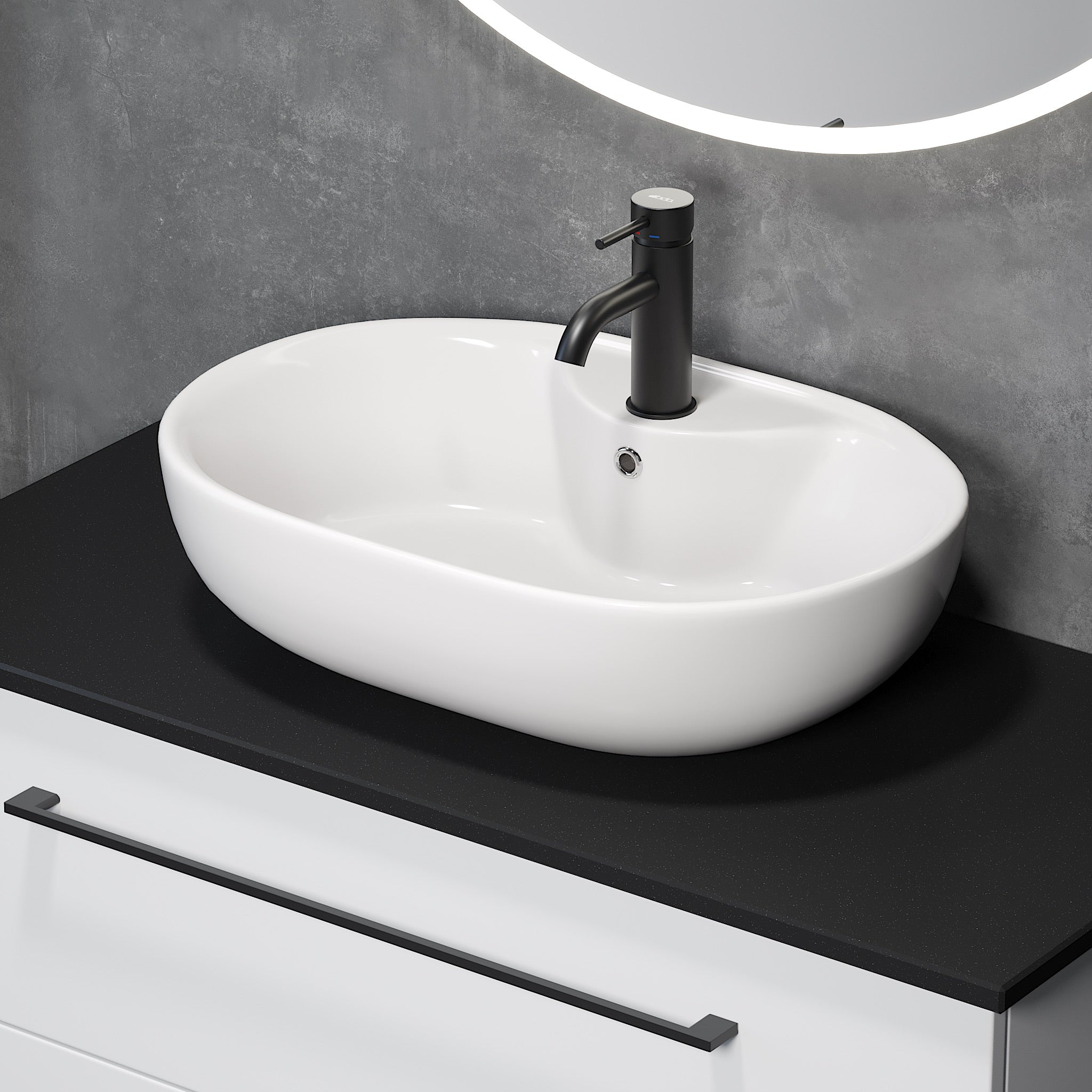 Tromsø, Wash Basin, White Glossy - 59,5 cm - MASTERSTORE - 8594175642223 - Wash Basin - 06 - 060 - 08 - 11 - 00 - 8594175642223