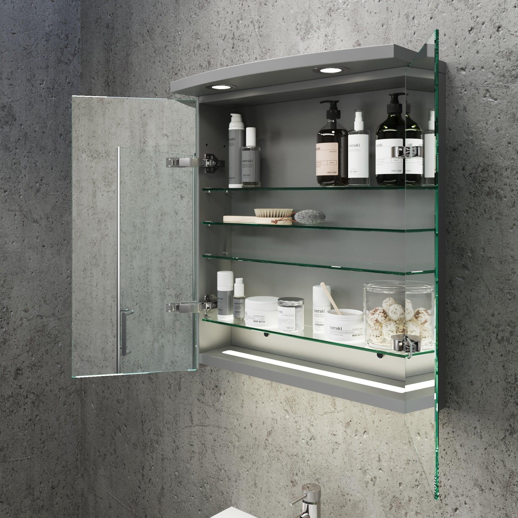 Fredrikstad, Mirror Cabinet, Grey Mat - 100 cm - MASTERSTORE - 8594175642827 - Mirror Cabinet - 02 - 100 - 01 - 03 - 00 - 8594175642827