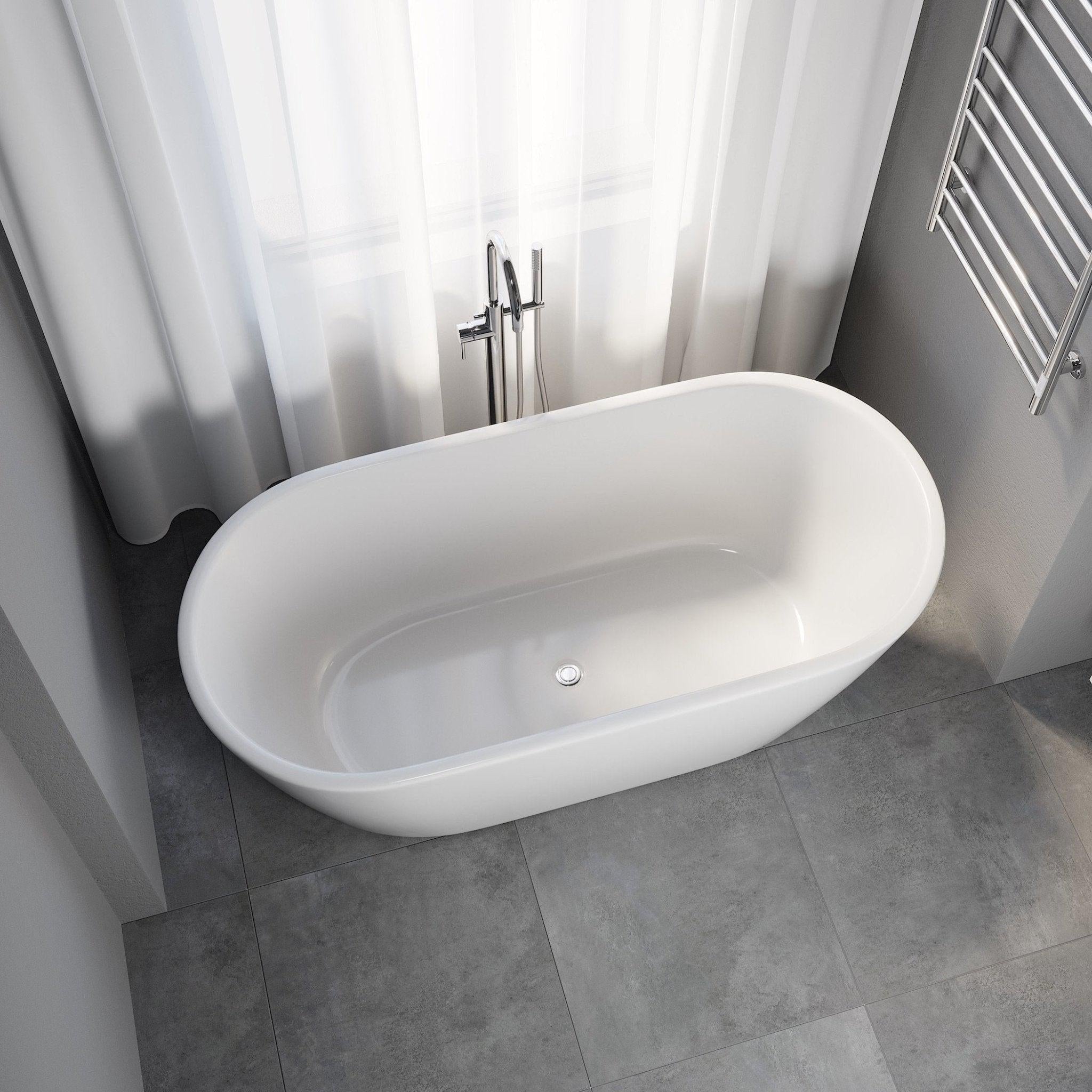 Vedbæk, Bathtub, White Glossy - 160 cm - MASTERSTORE - 8594175642841 - Bathtub - 11 - 160 - 62 - 11 - 00 - 8594175642841