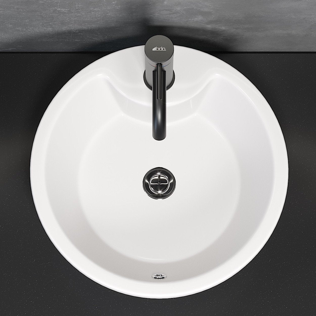 Fristående runt tvättställ - Ø40x16,4 cm - sanitetsporslin - vit - Drammen - Tvättställ - Drammen, Wash Basin, White Glossy - 40,1 cm - MASTERSTORE - 8594175643817 - Wash Basin - 06 - 045 - 11 - 11 - 00 - 8594175643817 -