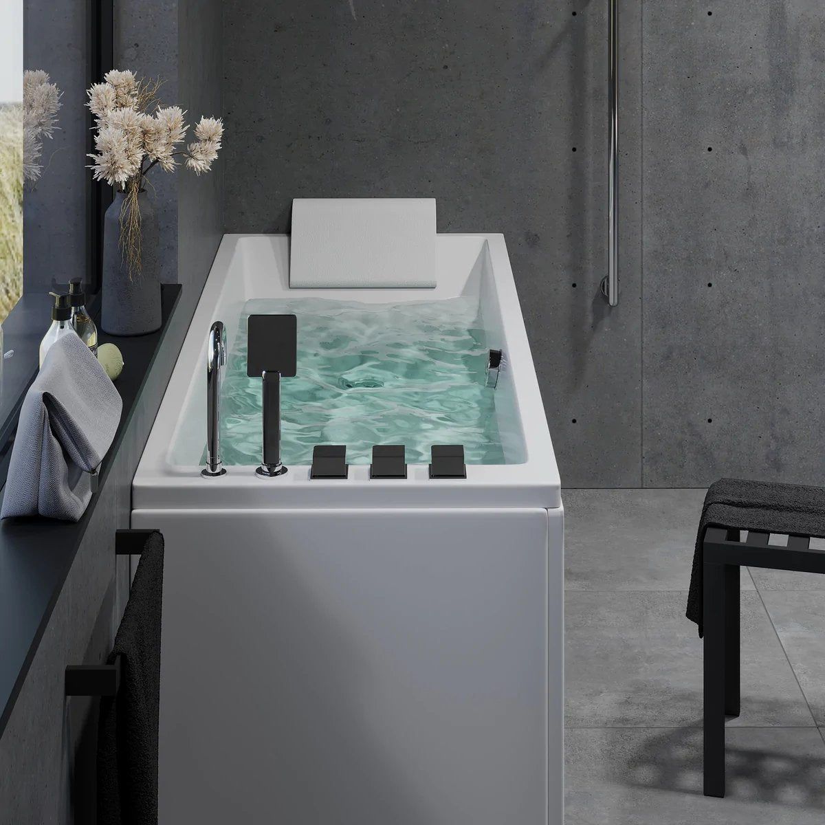 Rectangular acrylic bathtub - 170x70x65 cm - with legsystem, waste and overflow - white - Svaneke - MASTERSTORE - 8594175643862 - Built - in Bathtubs - 11-170-02-11-00 - 8594175643862