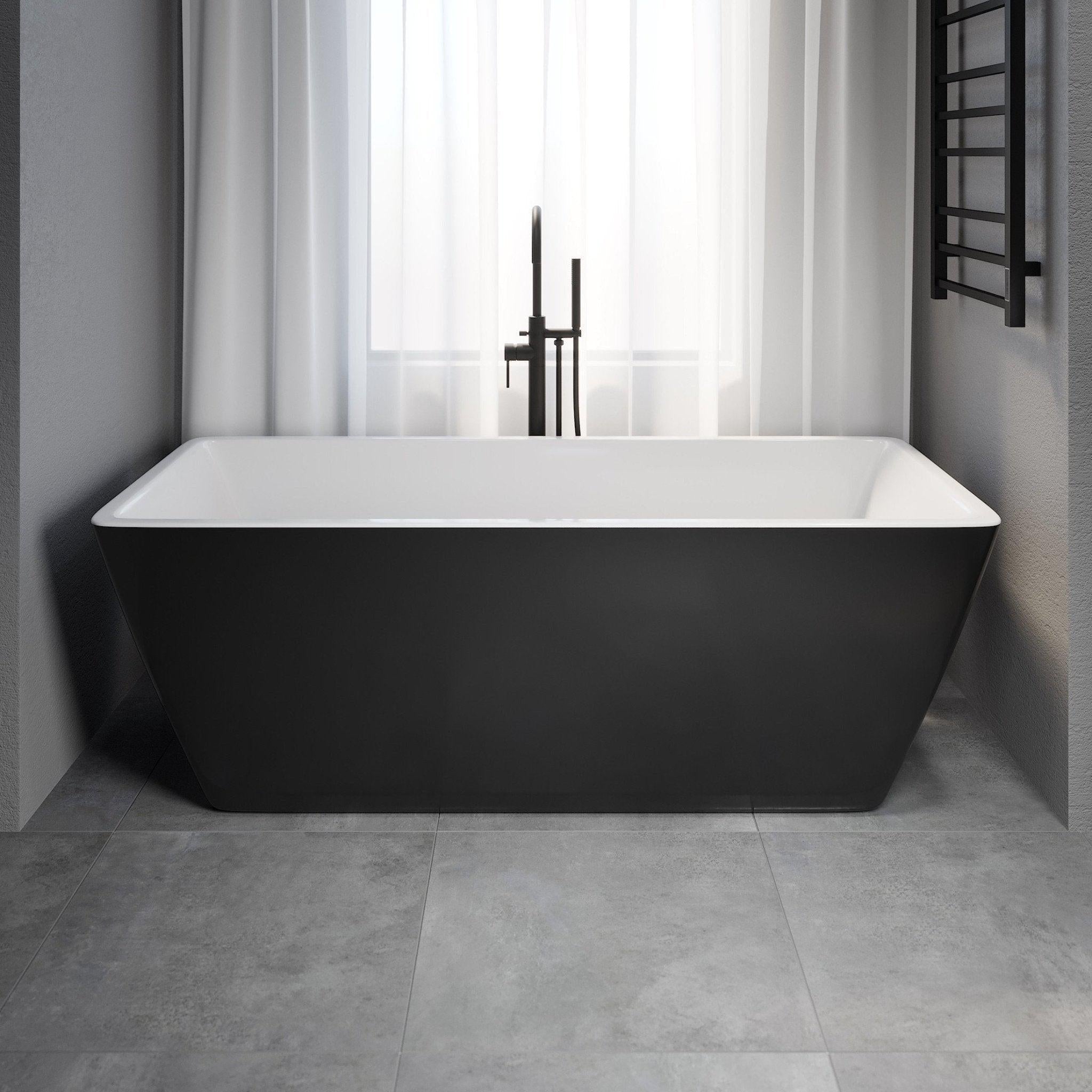 Marstal, Bathtub, Black Glossy - 170 cm - MASTERSTORE - 8594175644302 - Bathtub - 11 - 170 - 61 - 21 - 00 - 8594175644302
