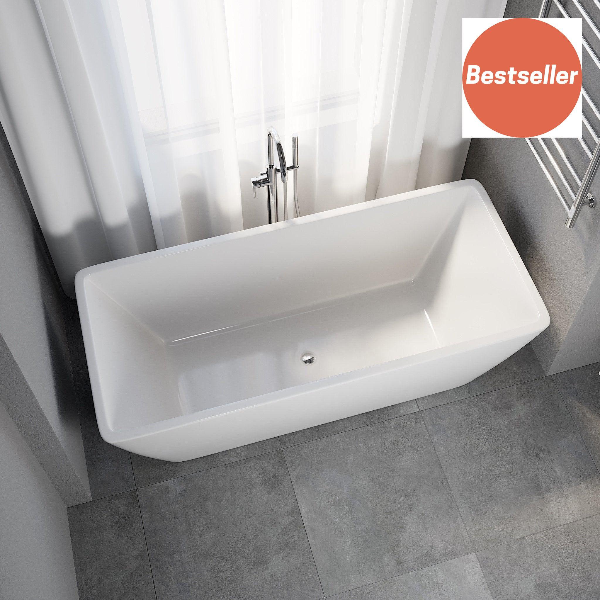 Marstal, Bathtub, White Glossy - 170 cm - MASTERSTORE - 8594175645972 - Bathtub - 11 - 170 - 61 - 11 - 00 - 8594175645972