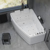 Asymmetriskt massagebadkar - luft- och hydromassage - 160x120x65 cm - vänstervänt - med uppvärmning - vitt - Vejlefjord