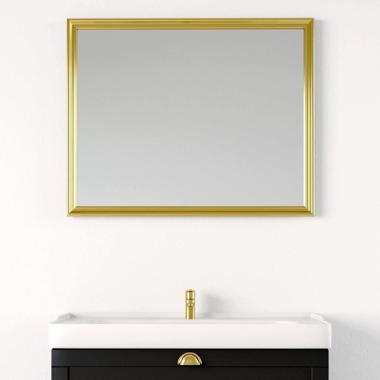 Square Mirror - 80x80 cm with gold frame and wall bracket - Gedser - MASTERSTORE - 8595677103229 - Mirrors - 01-080-06-64-00 - 8595677103229