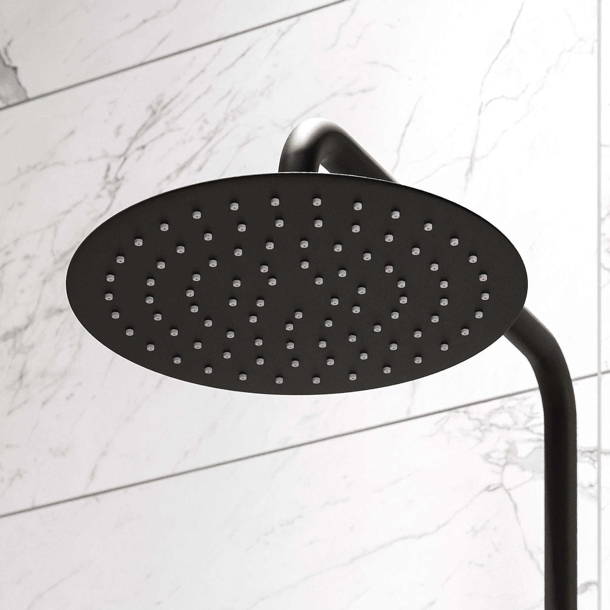 Shower system with thermostatic mixer 150mm C/C - Ø250 mm overhead shower, hand shower - matt black - Dragør - MASTERSTORE - 8595677103816 - Showersystem - 31-120-05-02-00 - 8595677103816