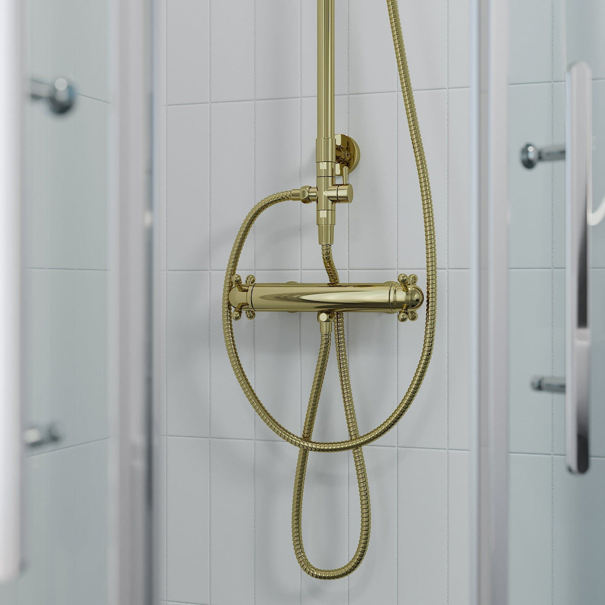 Thermostatic shower mixer with retro handle 150mm C/C - chrome - Ærøskøbing - MASTERSTORE - 8595677116380 - Shower Mixers - 28-015-03-60-00 - 8595677116380