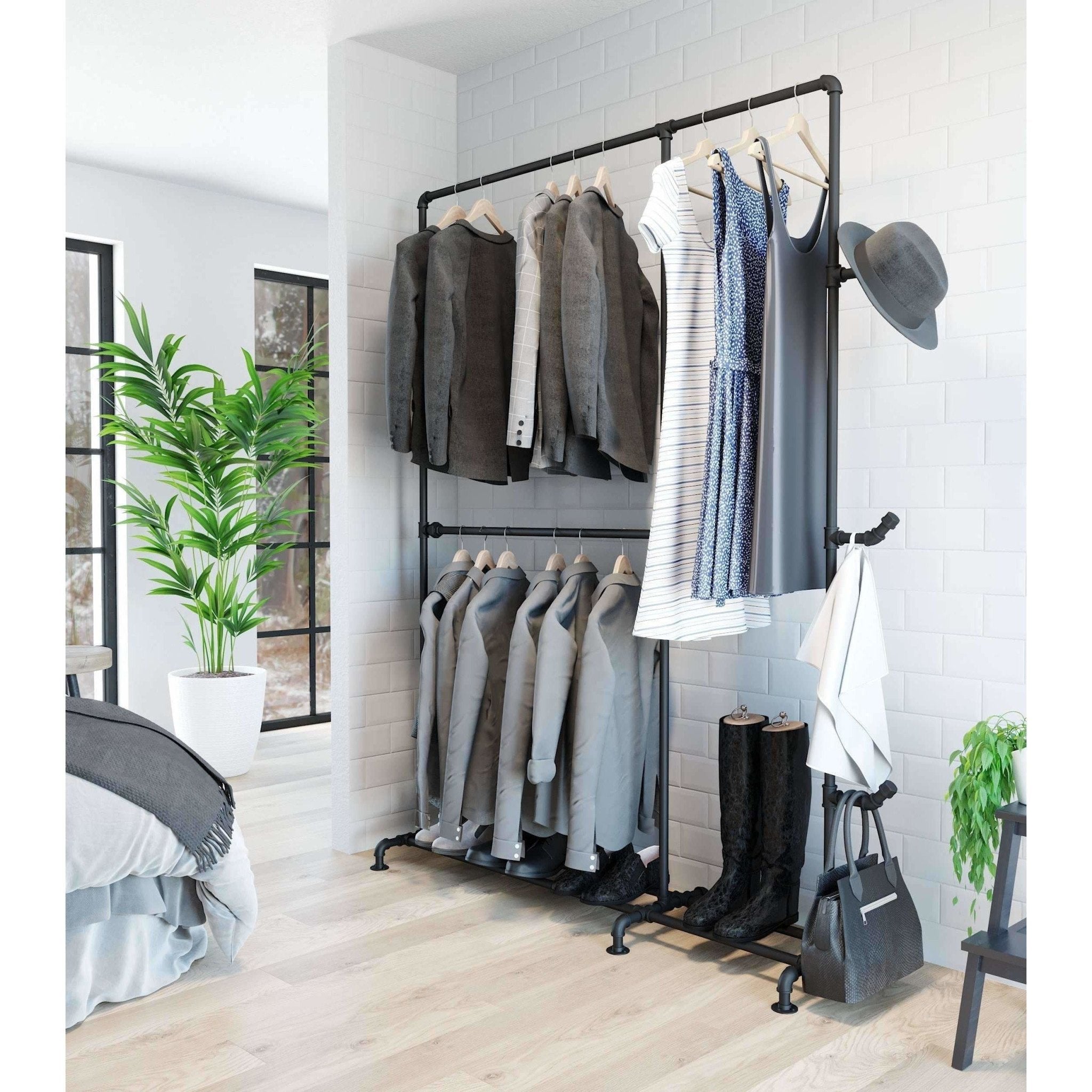 Mors, Garderob, Svart Matt - 152 cm - Klädställning - Mors, Wardrobe, Black Mat - 152 cm - MASTERSTORE - 8595677116403 - Wardrobe - 50 - 212 - 02 - 02 - 04 - 8595677116403 -