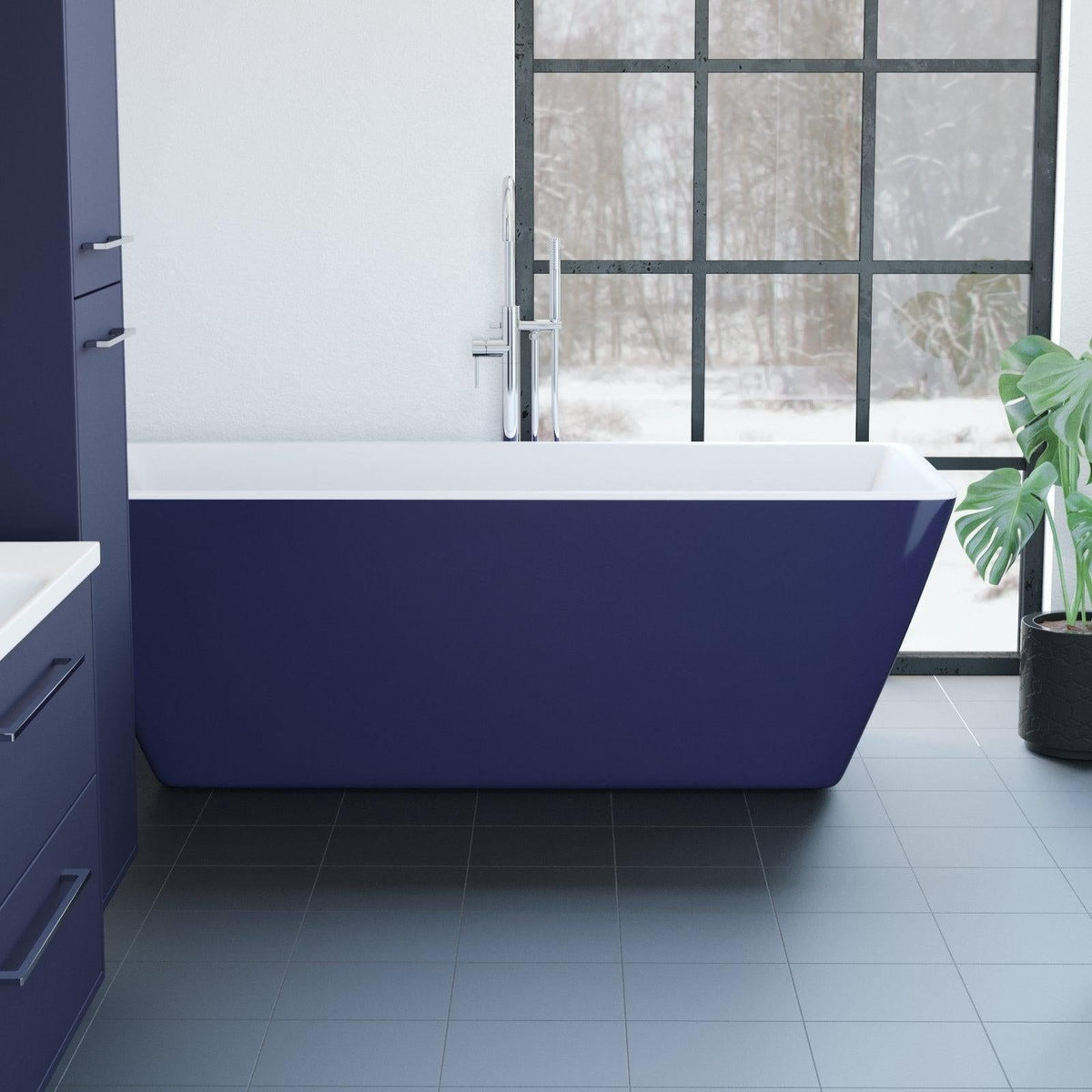 Freestanding acrylic bathtub - 170x75x60 cm - matt grey - Marstal - MASTERSTORE - 8595677116526 - Freestanding Bathtubs - 11-170-61-03-00 - 8595677116526