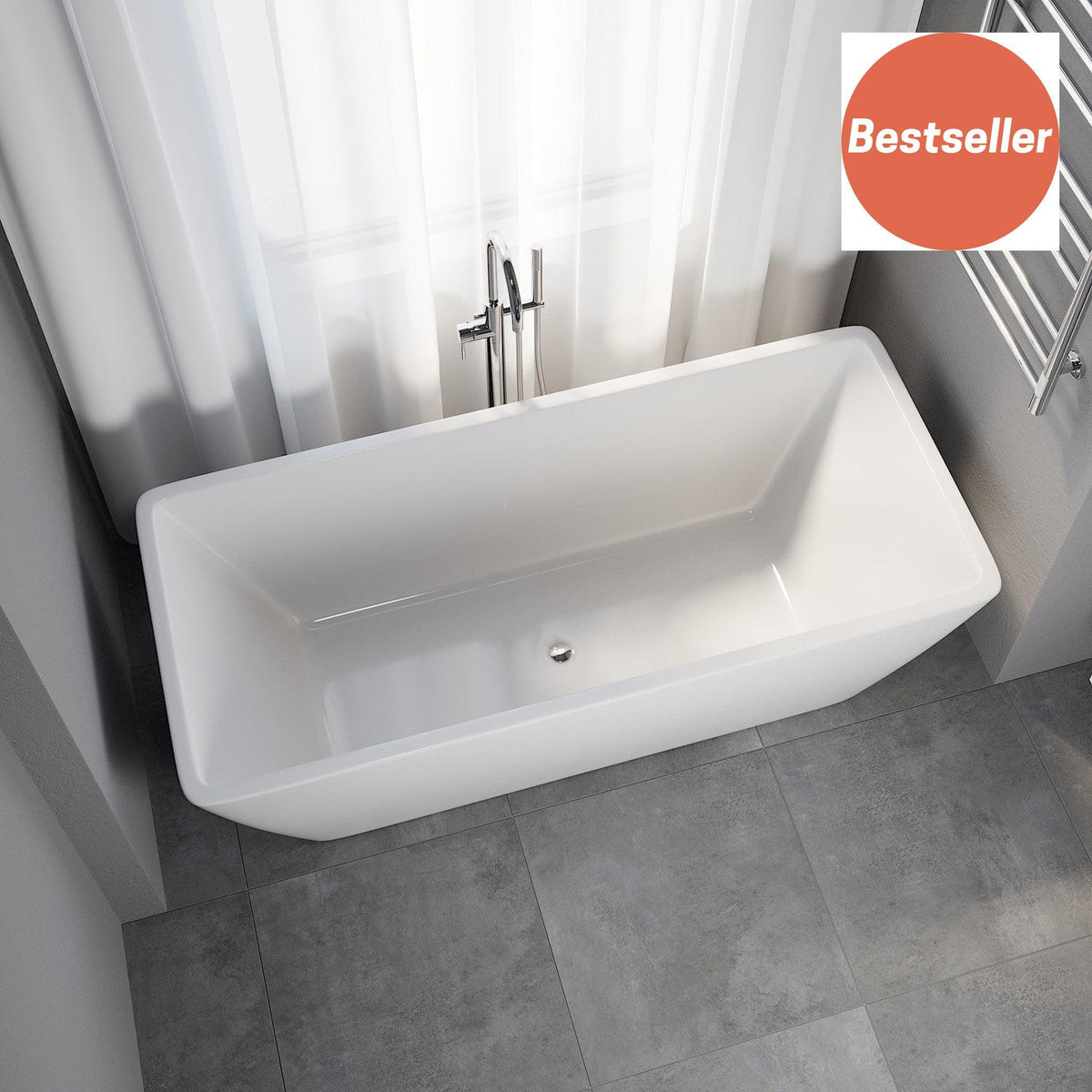 Marstal, Bathtub, Grey Mat - 170 cm - MASTERSTORE - 8595677116526 - Bathtub - 11-170-61-03-00 - 8595677116526