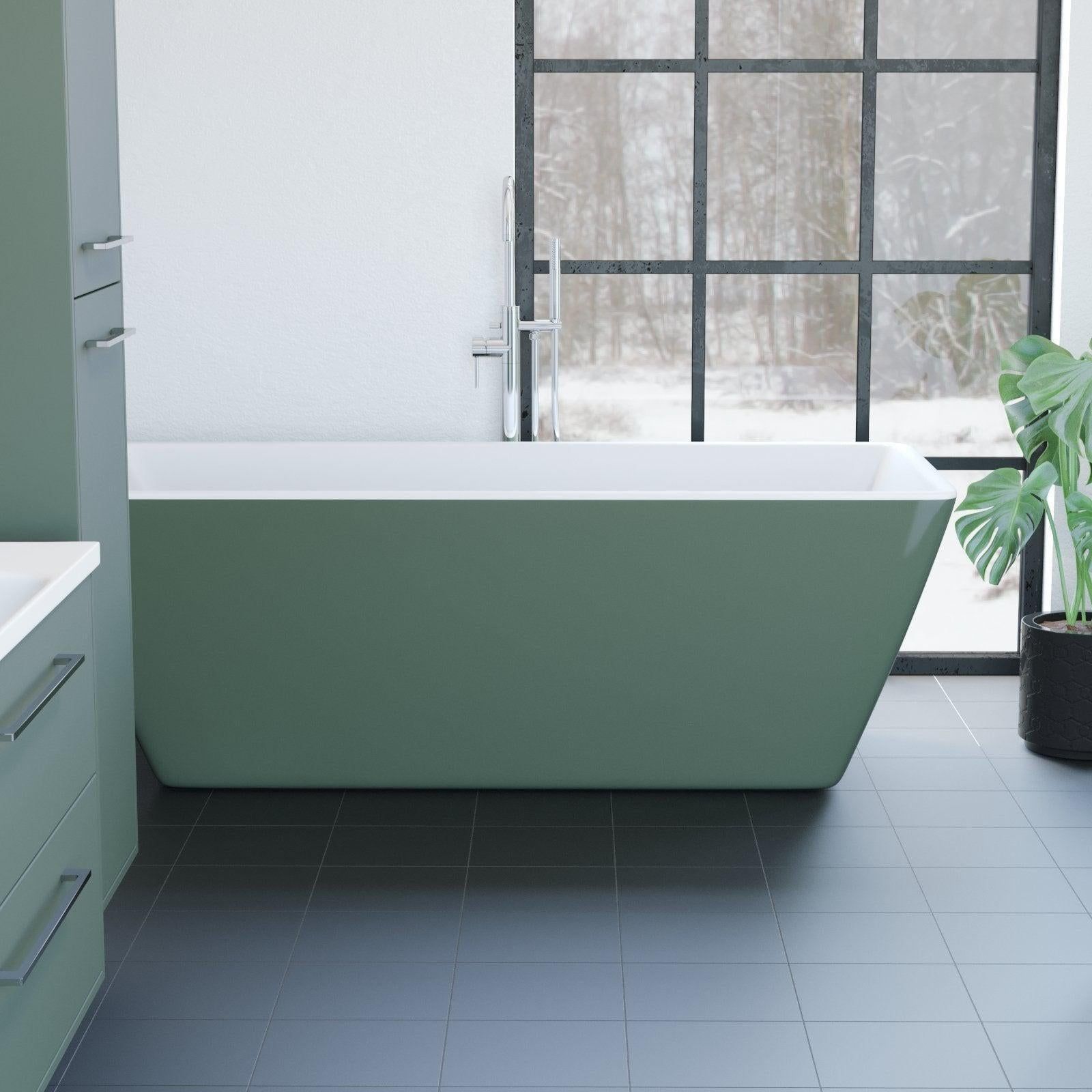 Freestanding acrylic bathtub - 170x75x60 cm - matt green - Marstal - MASTERSTORE - 8595677116540 - Freestanding Bathtubs - 11-170-61-05-00 - 8595677116540