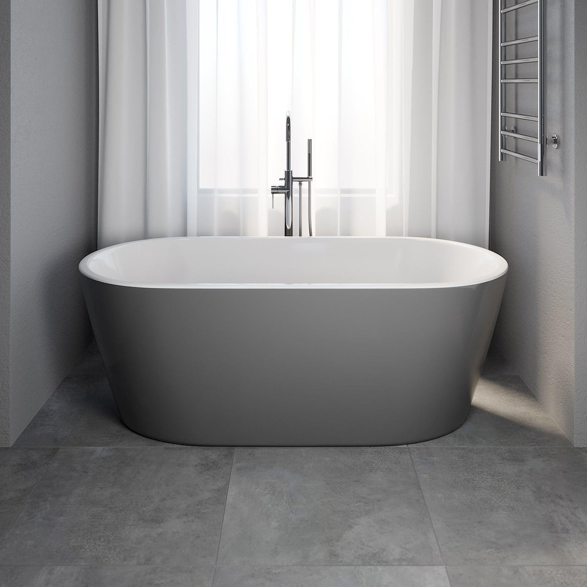 Vedbæk, Bathtub, Grey Mat - 160 cm - MASTERSTORE - 8595677116557 - Bathtub - 11 - 160 - 62 - 03 - 00 - 8595677116557